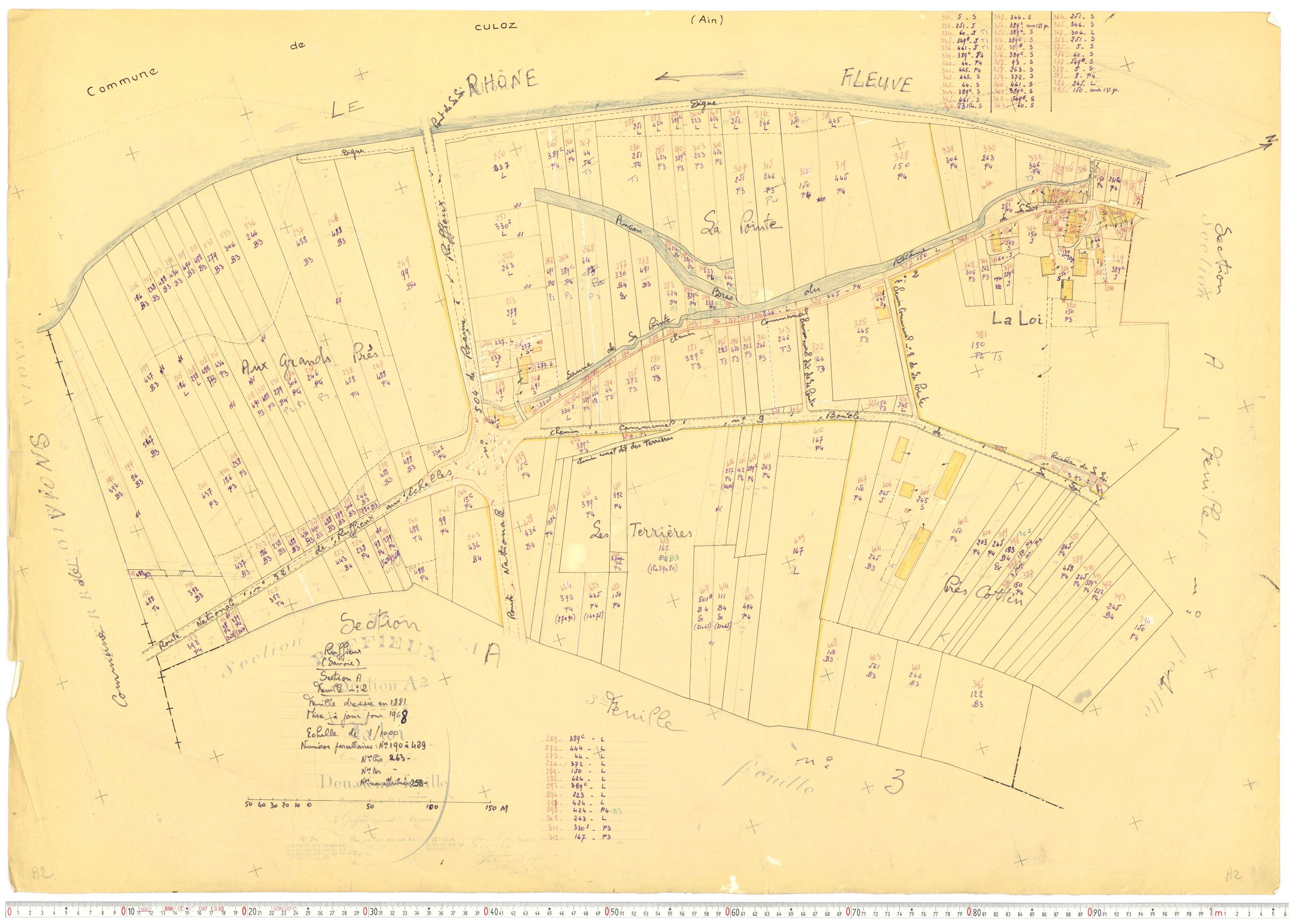 Ruffieux - Cadastre rénové, version de travail (1968).