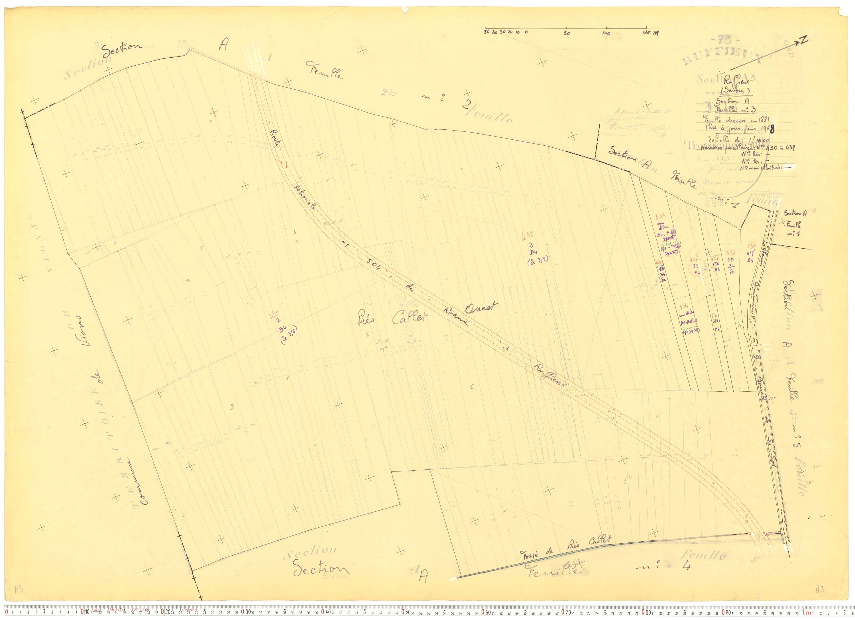 Ruffieux - Cadastre rénové, version de travail (1968).