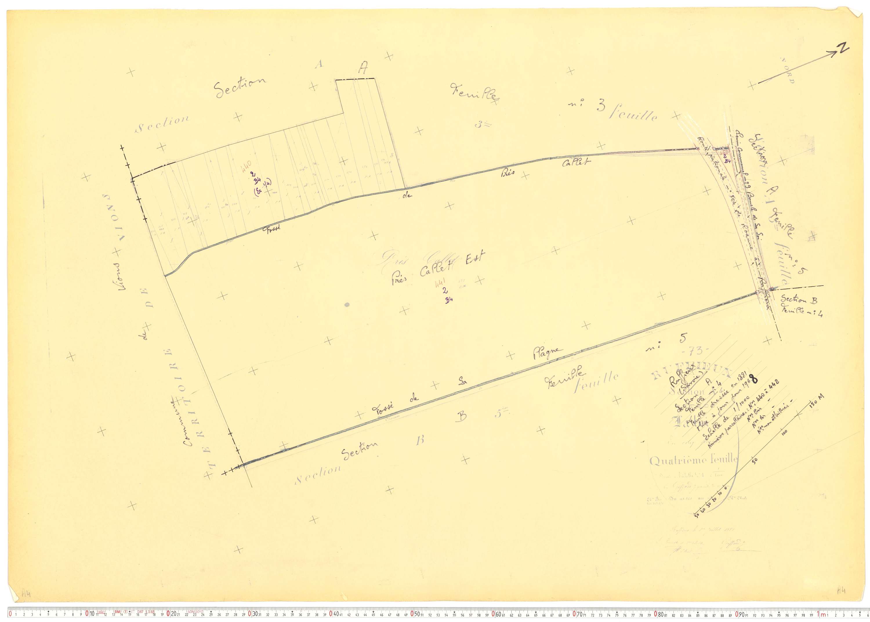 Ruffieux - Cadastre rénové, version de travail (1968).