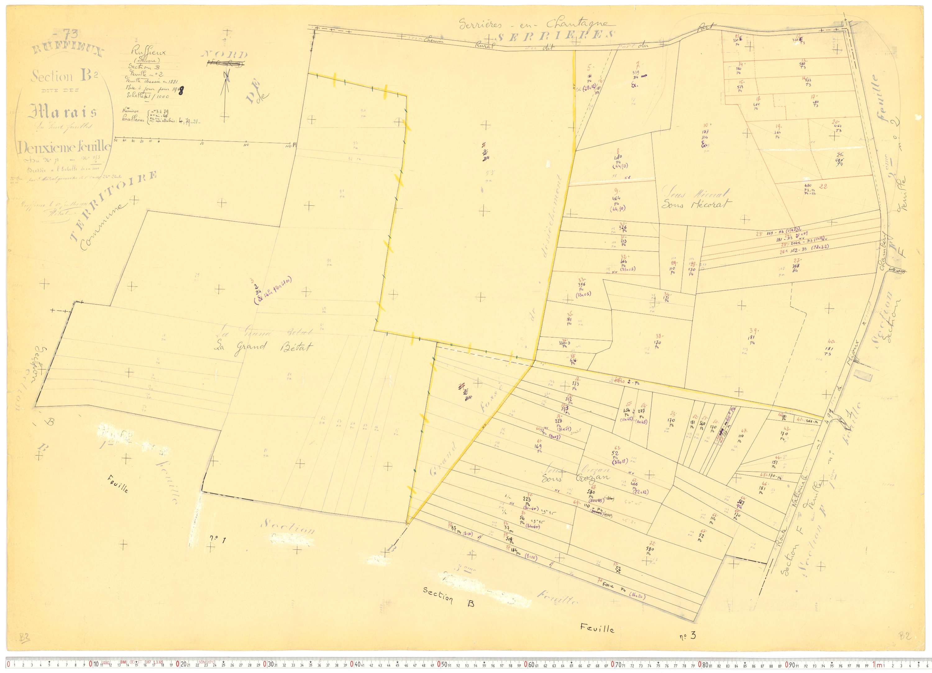 Ruffieux - Cadastre rénové, version de travail (1968).