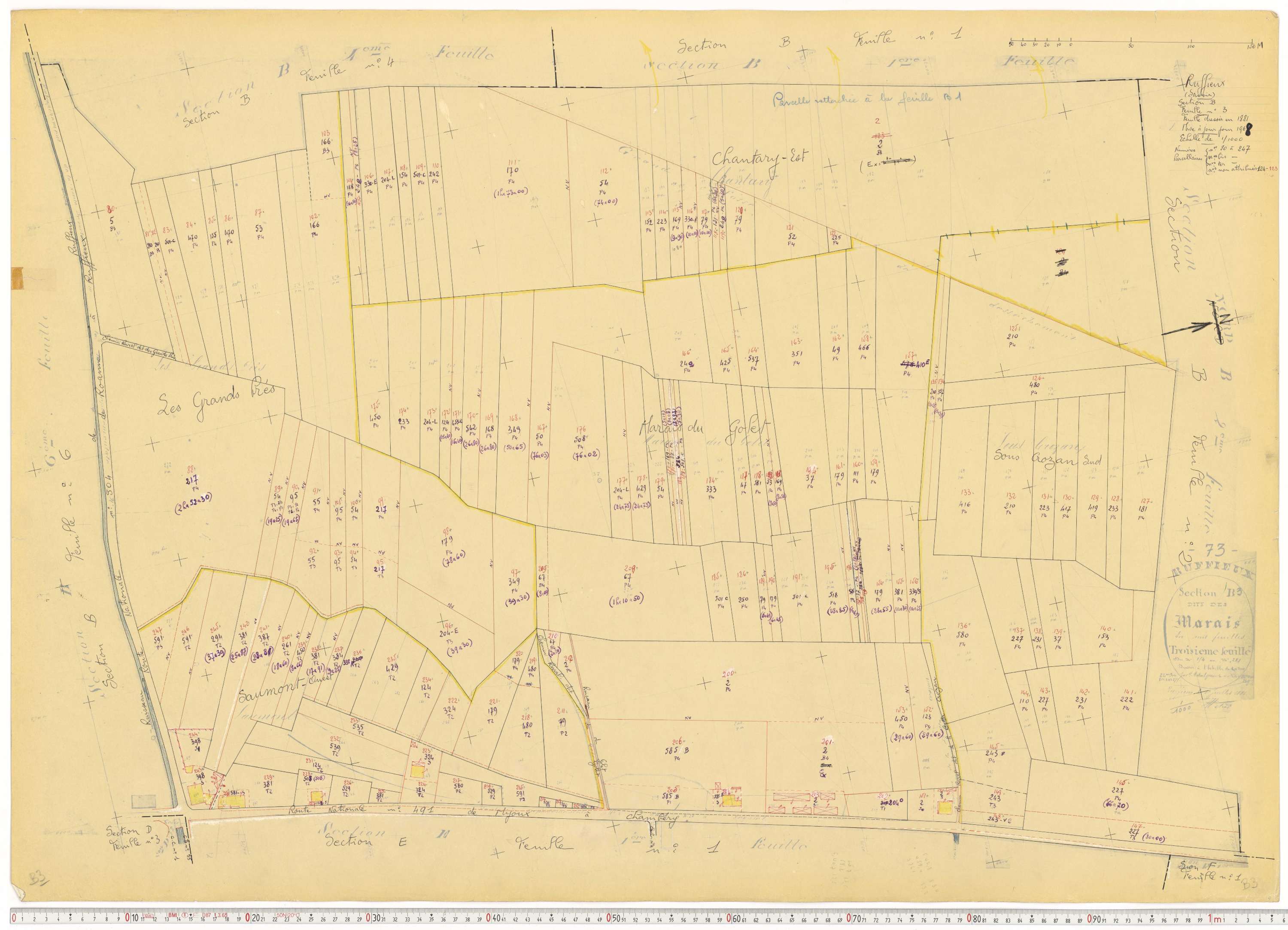 Ruffieux - Cadastre rénové, version de travail (1968).