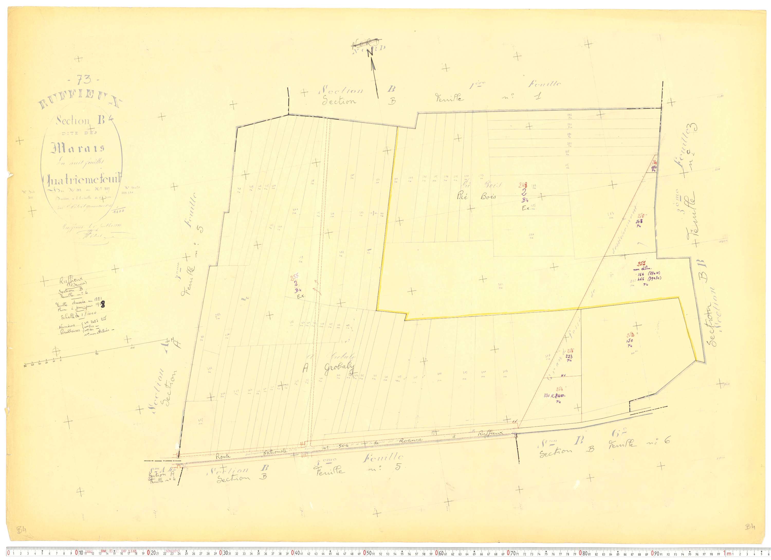 Ruffieux - Cadastre rénové, version de travail (1968).
