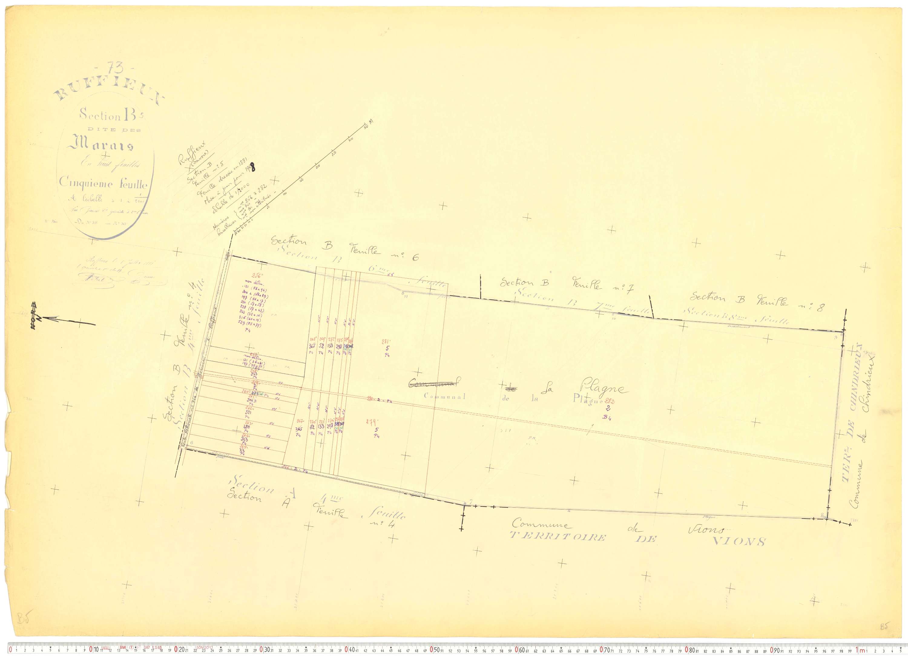 Ruffieux - Cadastre rénové, version de travail (1968).