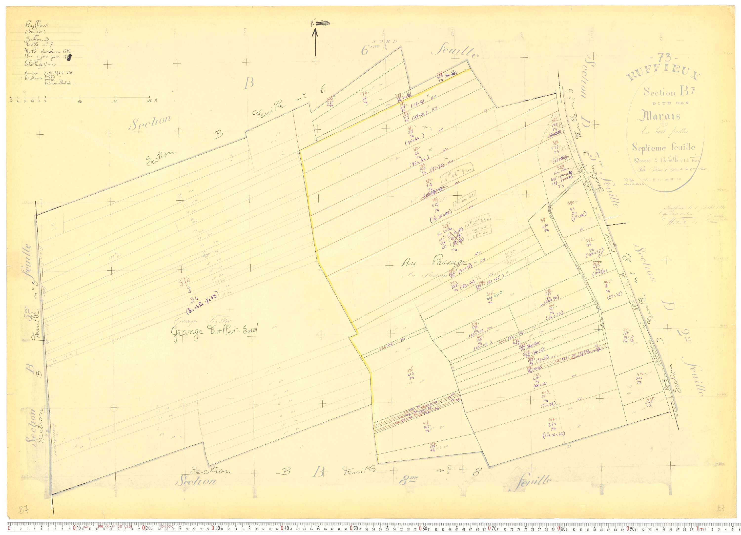 Ruffieux - Cadastre rénové, version de travail (1968).