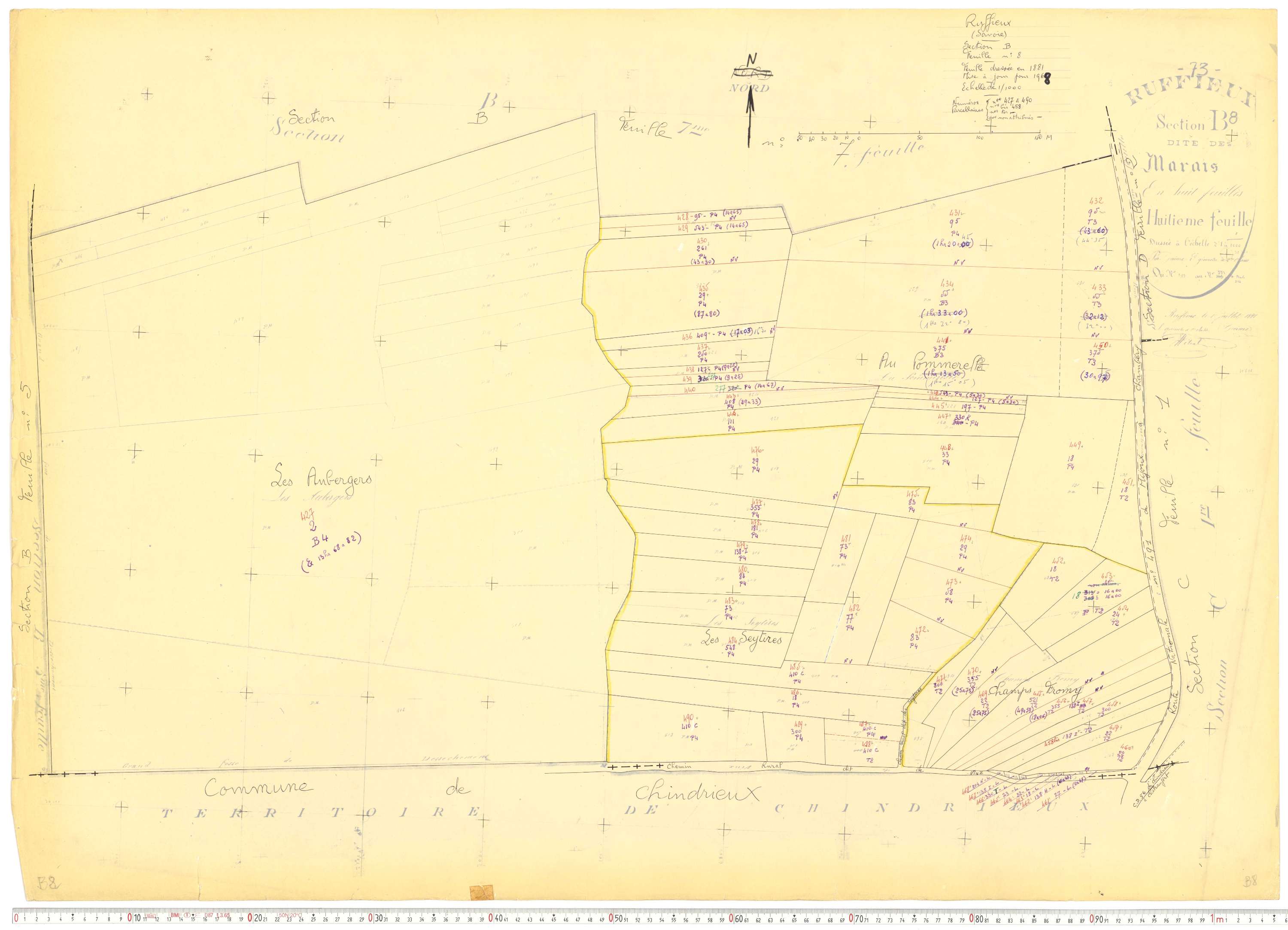 Ruffieux - Cadastre rénové, version de travail (1968).