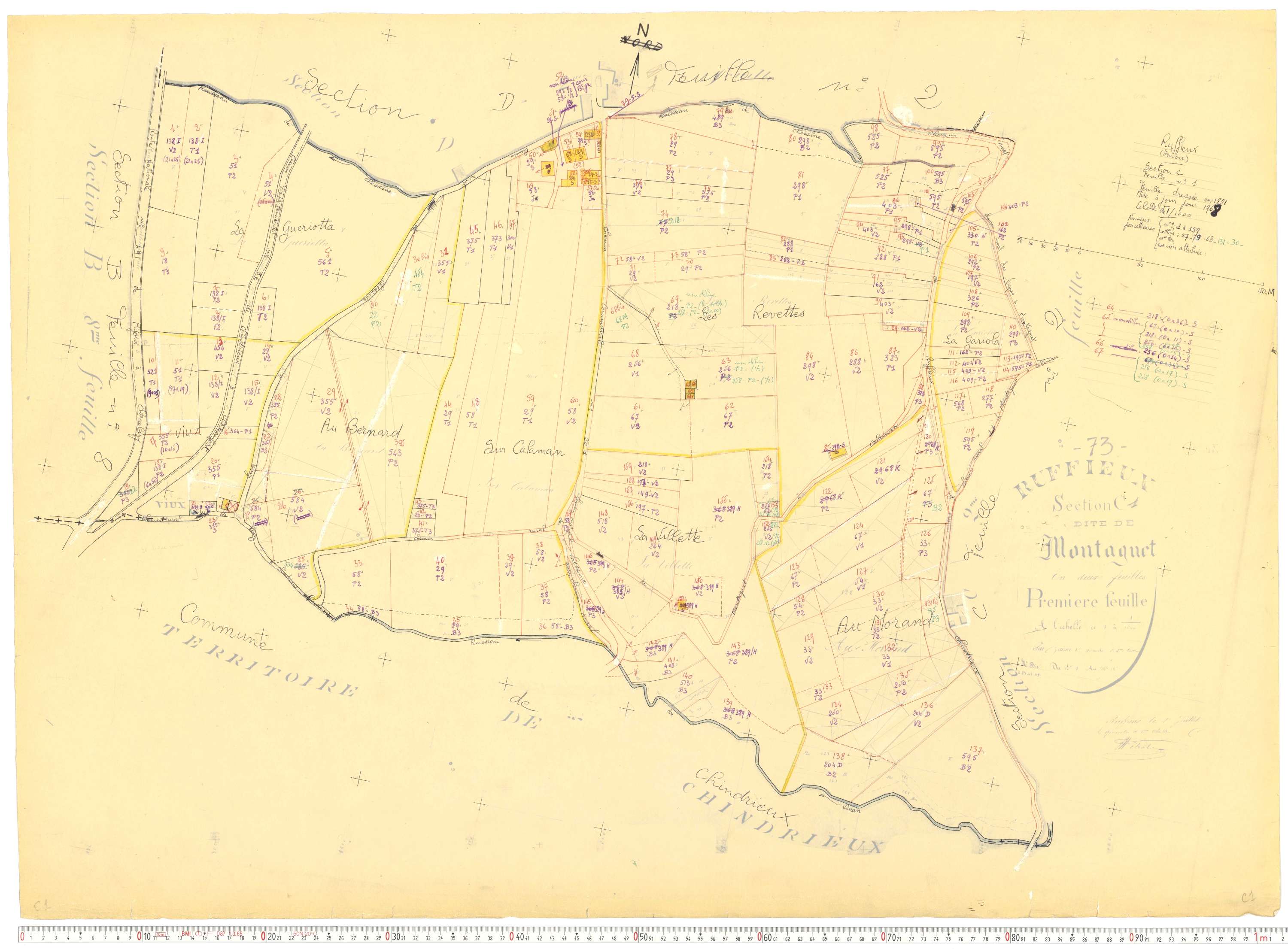 Ruffieux - Cadastre rénové, version de travail (1968).