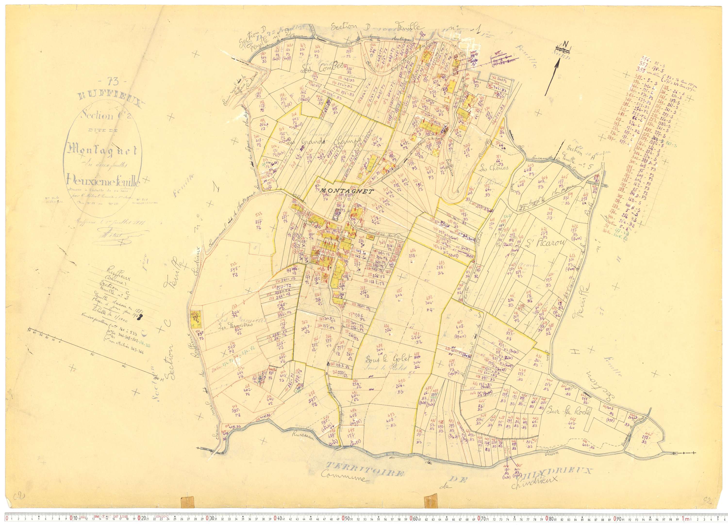 Ruffieux - Cadastre rénové, version de travail (1968).