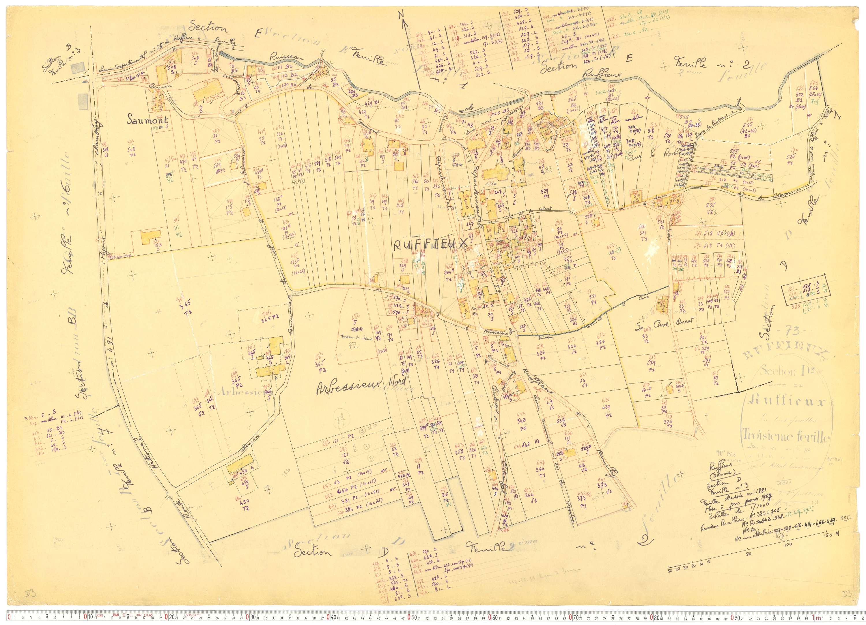 Ruffieux - Cadastre rénové, version de travail (1968).