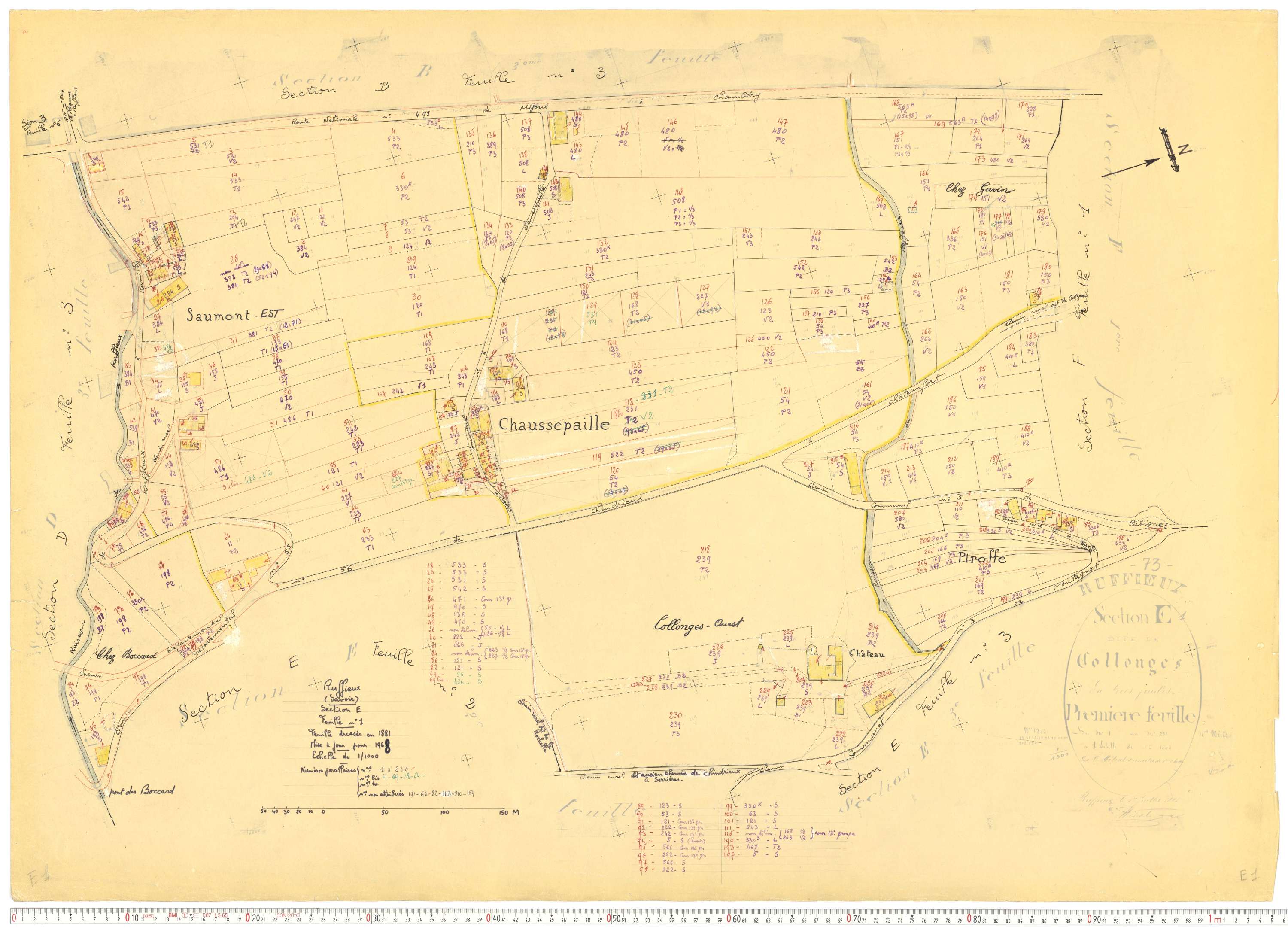 Ruffieux - Cadastre rénové, version de travail (1968).