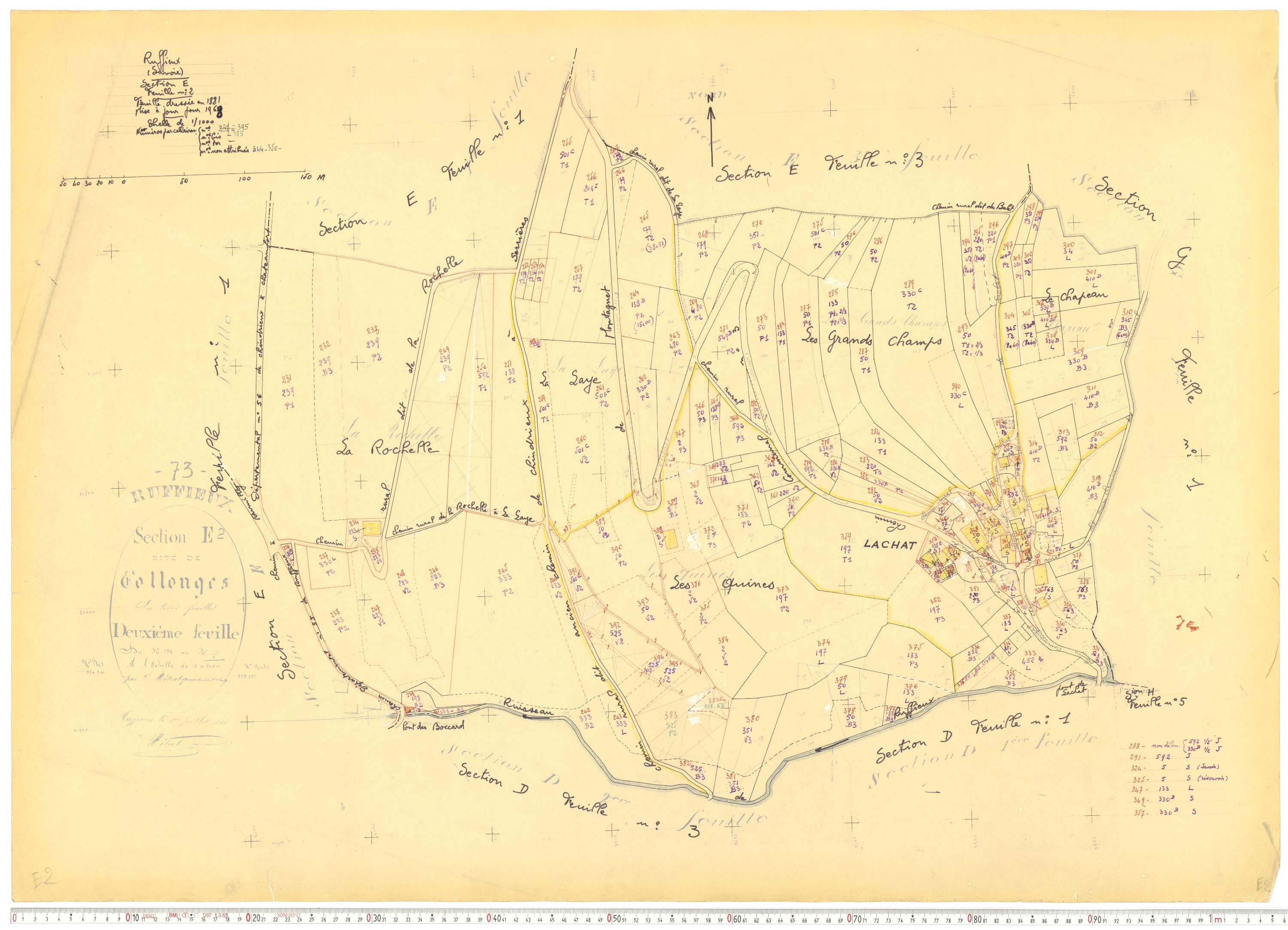 Ruffieux - Cadastre rénové, version de travail (1968).