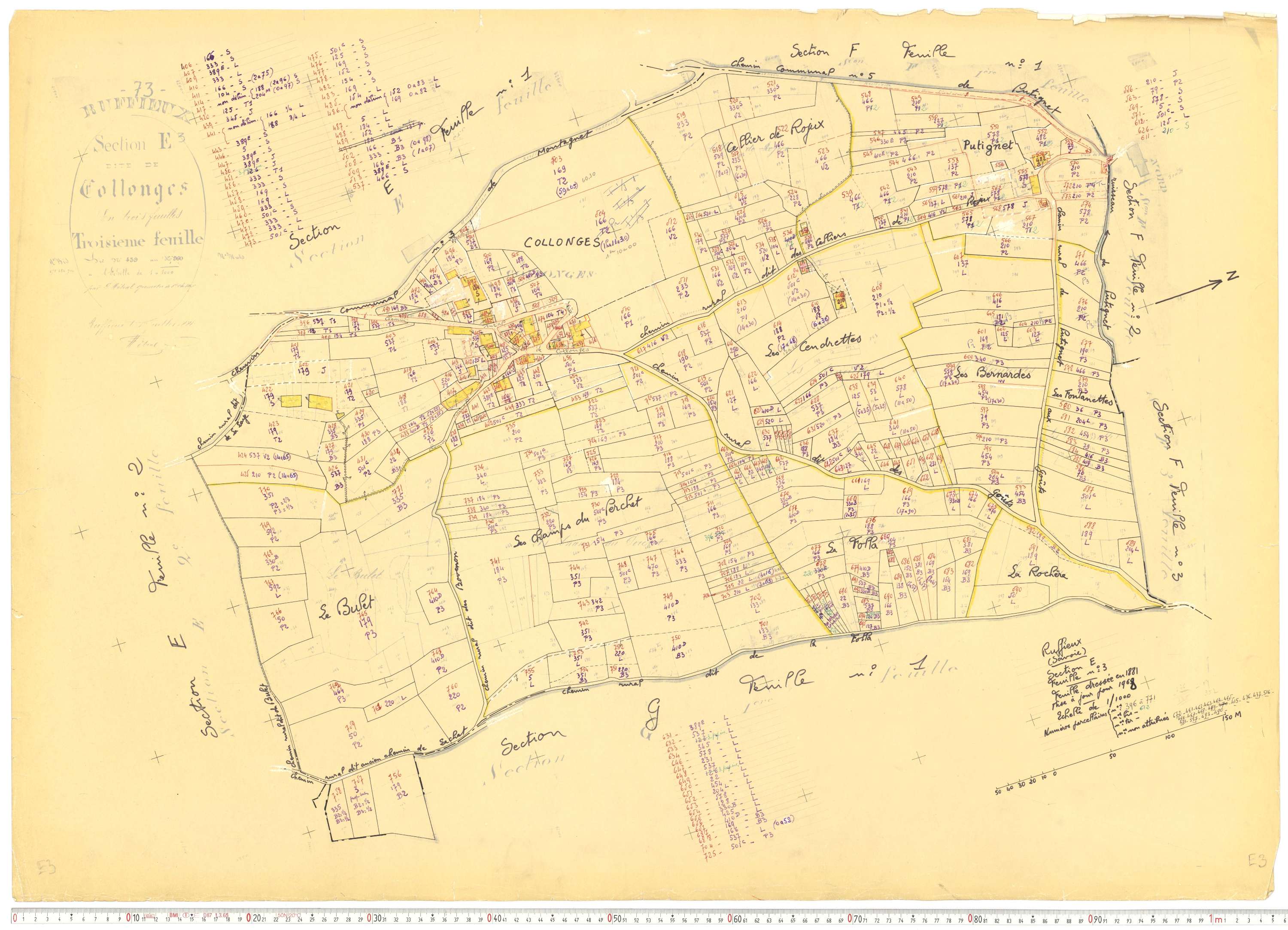 Ruffieux - Cadastre rénové, version de travail (1968).