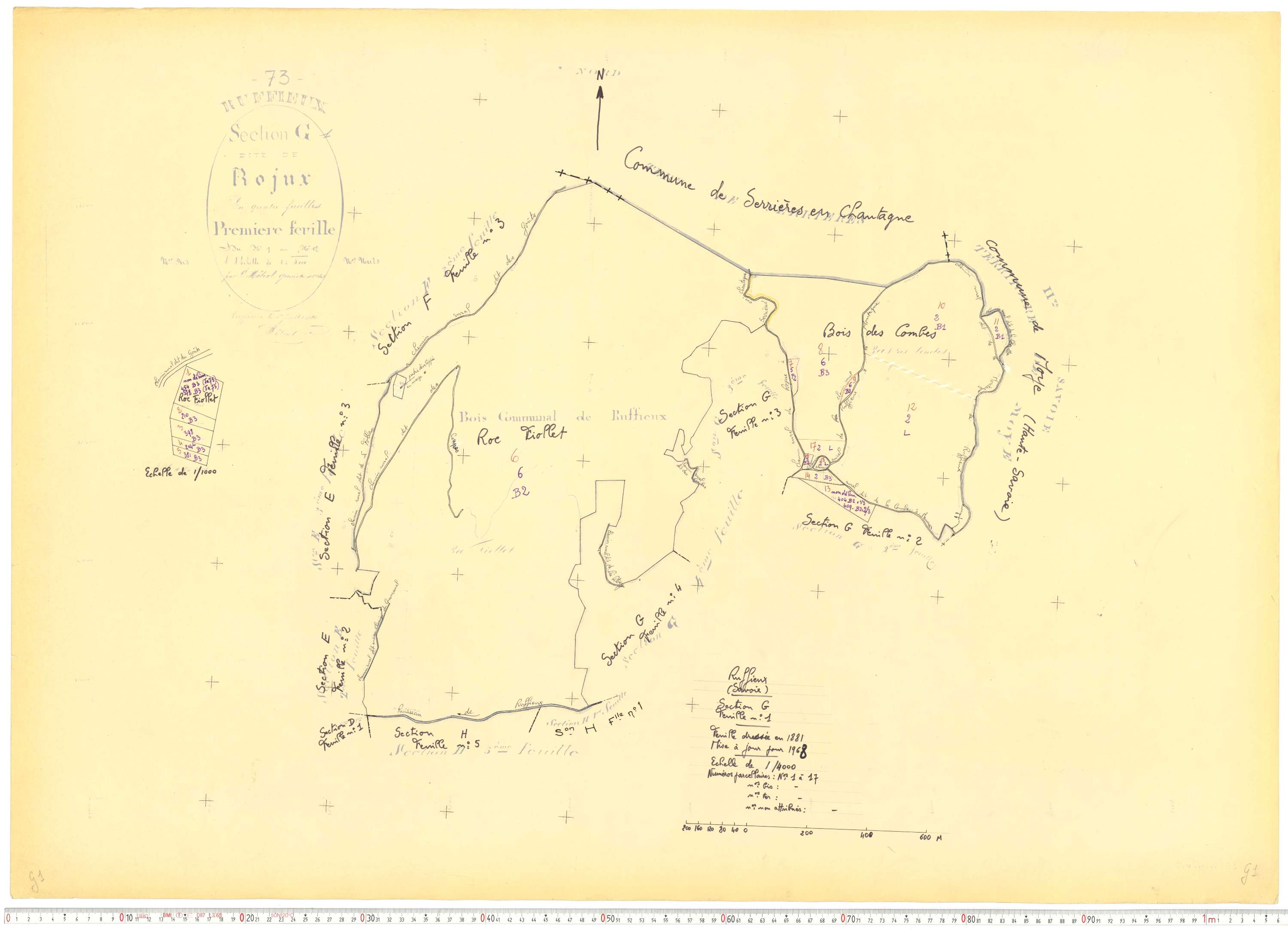 Ruffieux - Cadastre rénové, version de travail (1968).