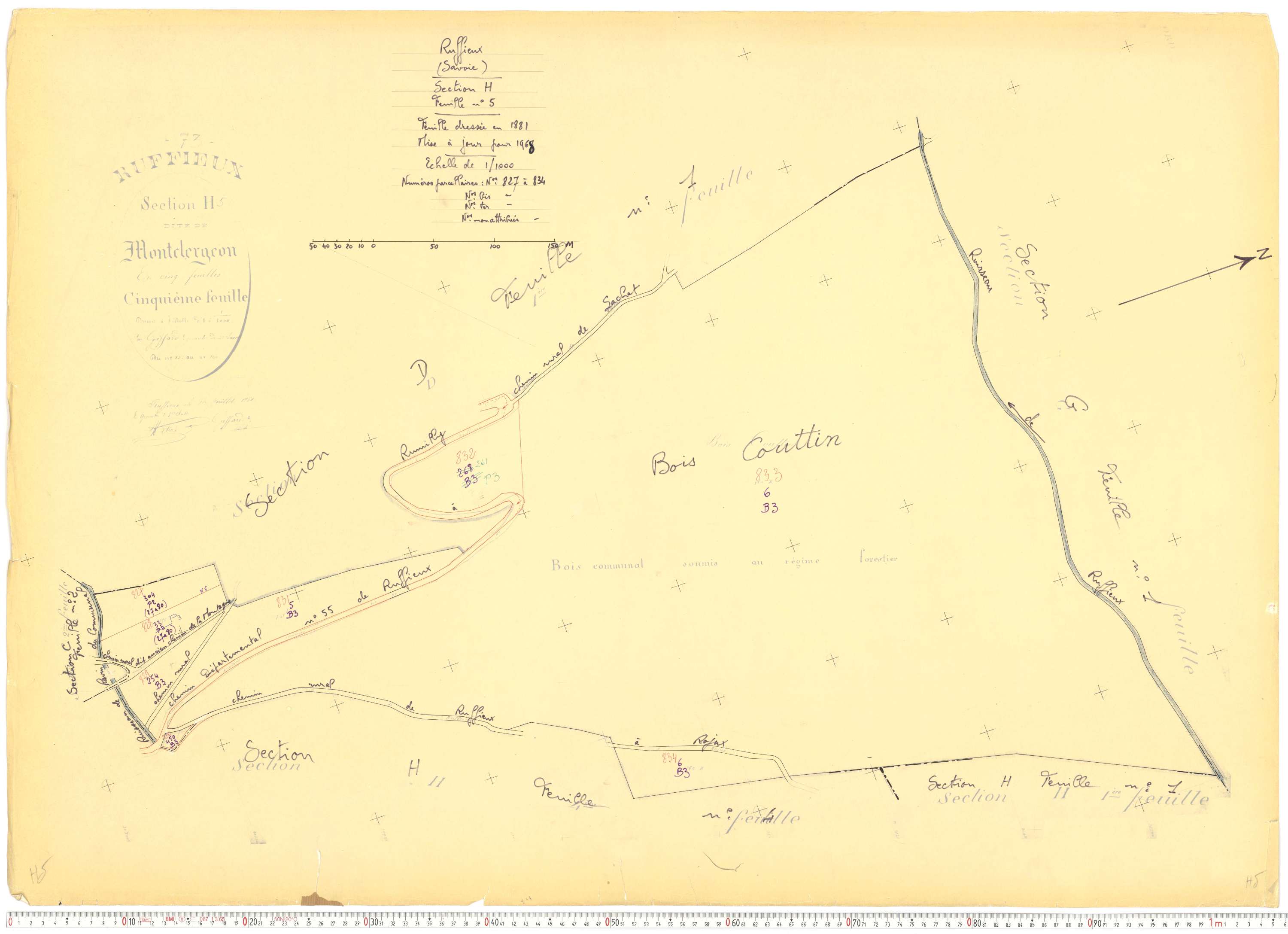 Ruffieux - Cadastre rénové, version de travail (1968).