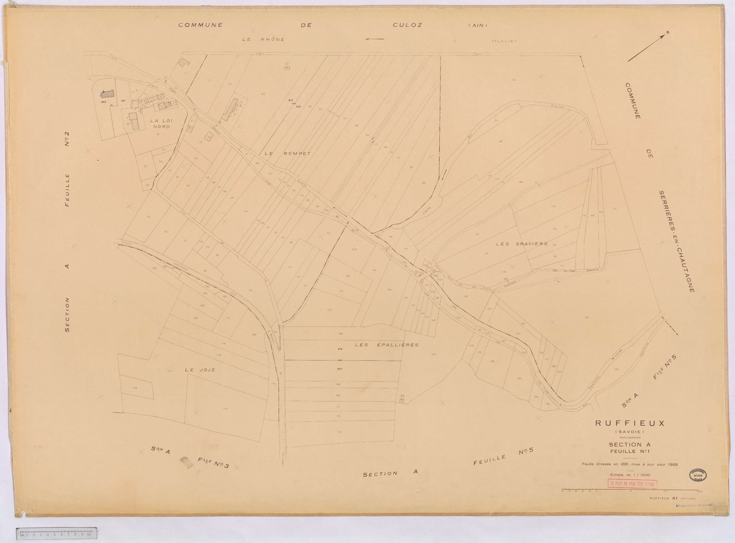 Ruffieux - Cadastre rénové, version définitive (1968).