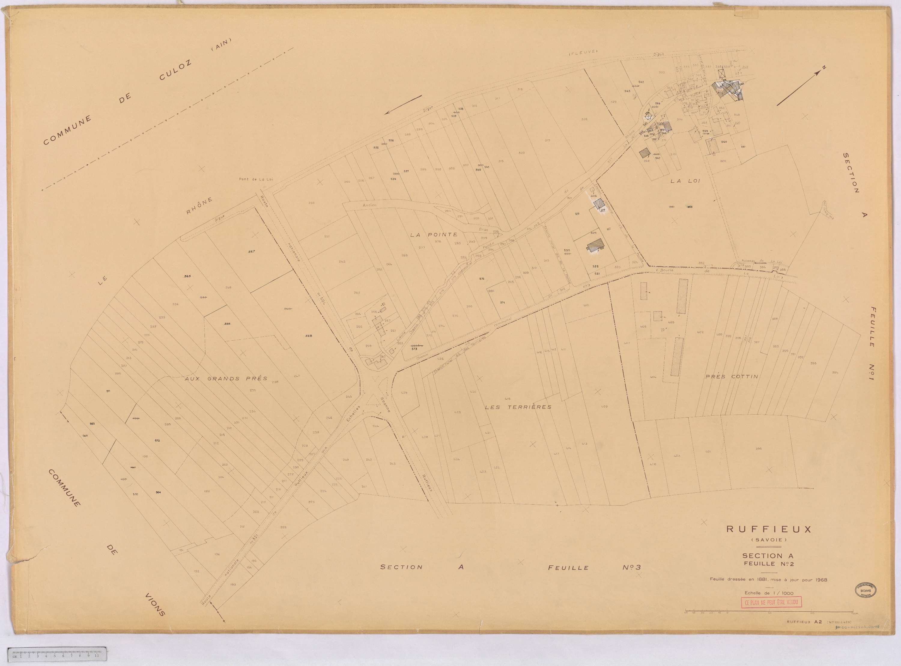 Ruffieux - Cadastre rénové, version définitive (1968).