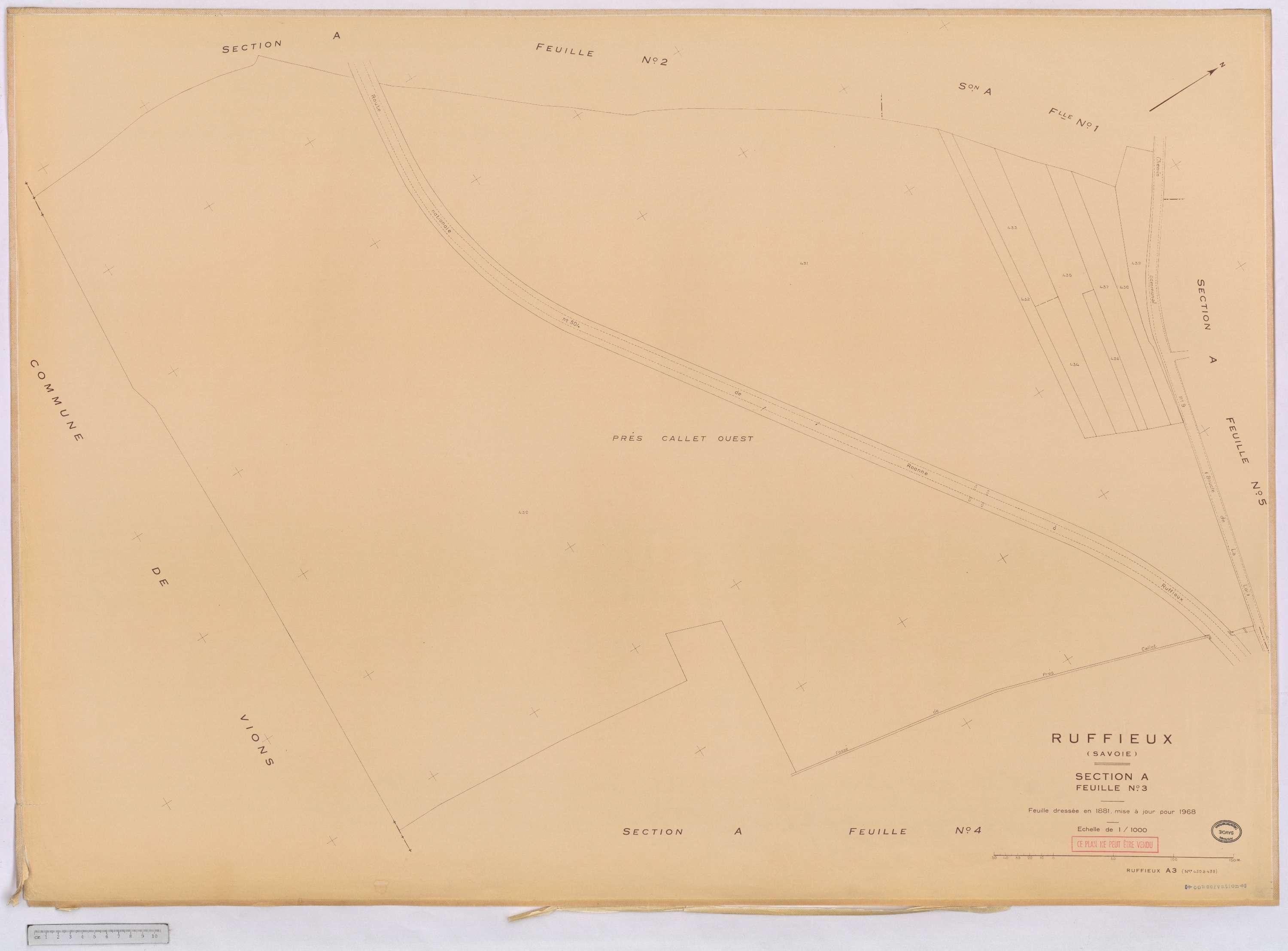 Ruffieux - Cadastre rénové, version définitive (1968).