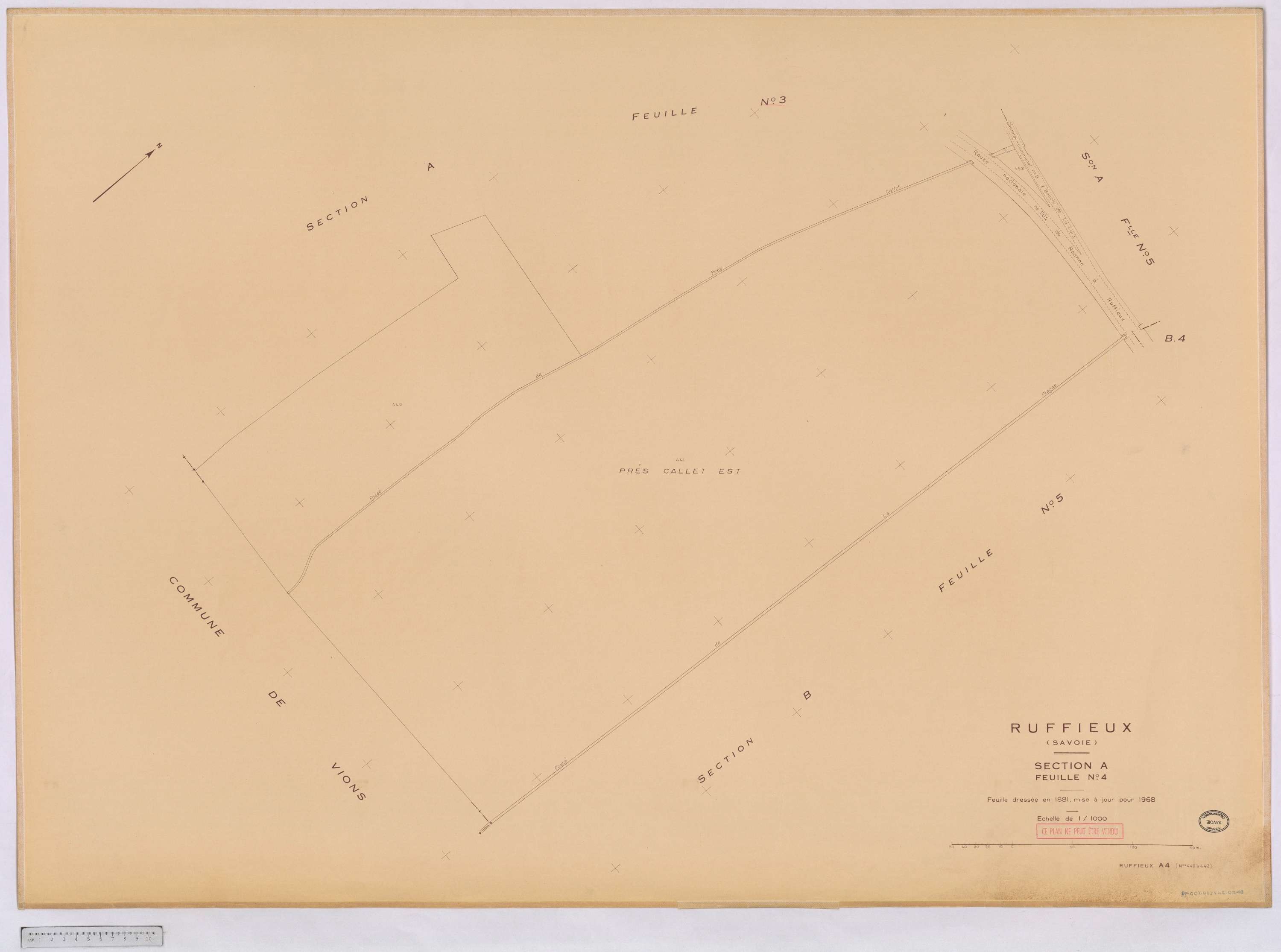Ruffieux - Cadastre rénové, version définitive (1968).