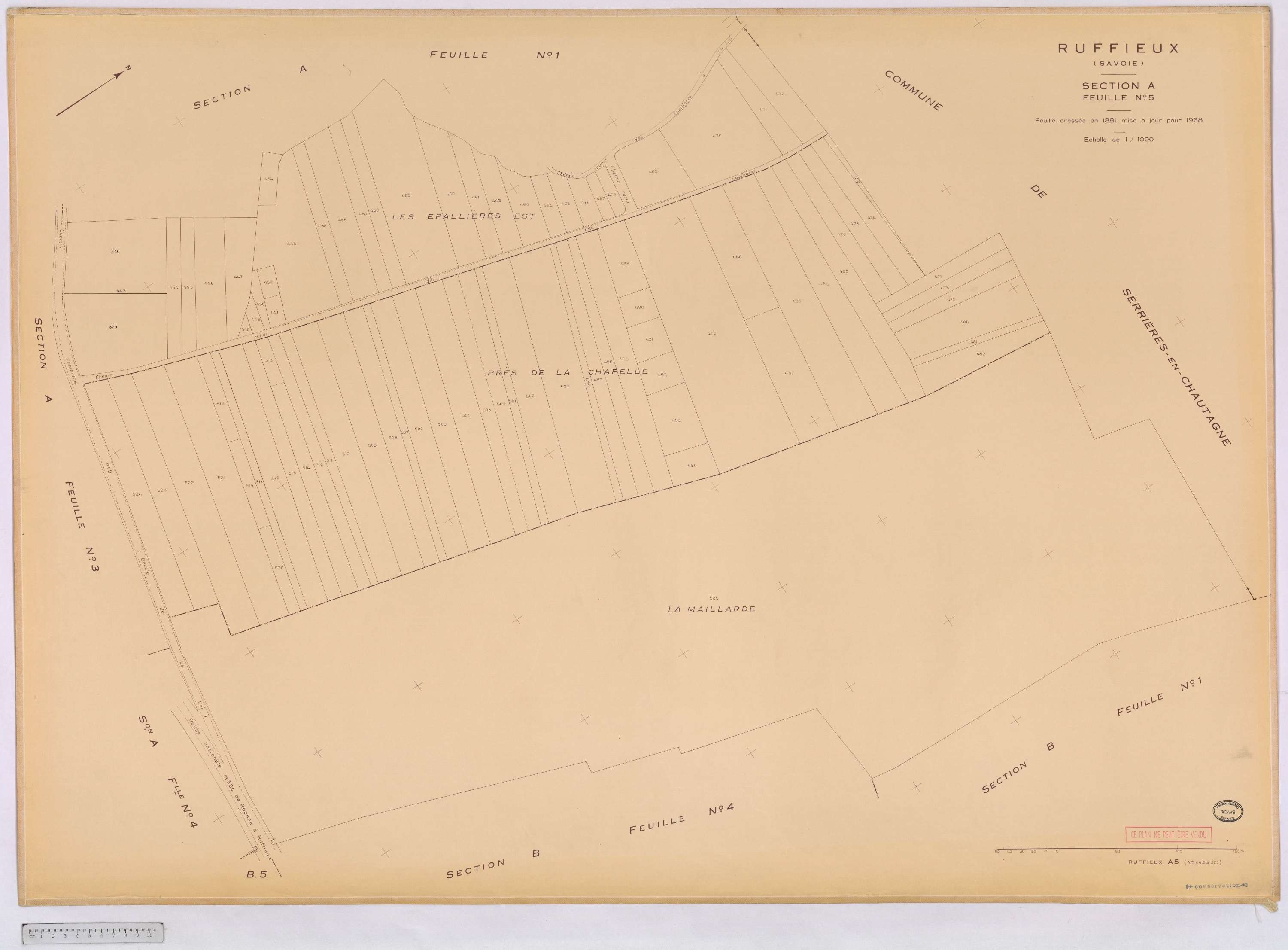 Ruffieux - Cadastre rénové, version définitive (1968).