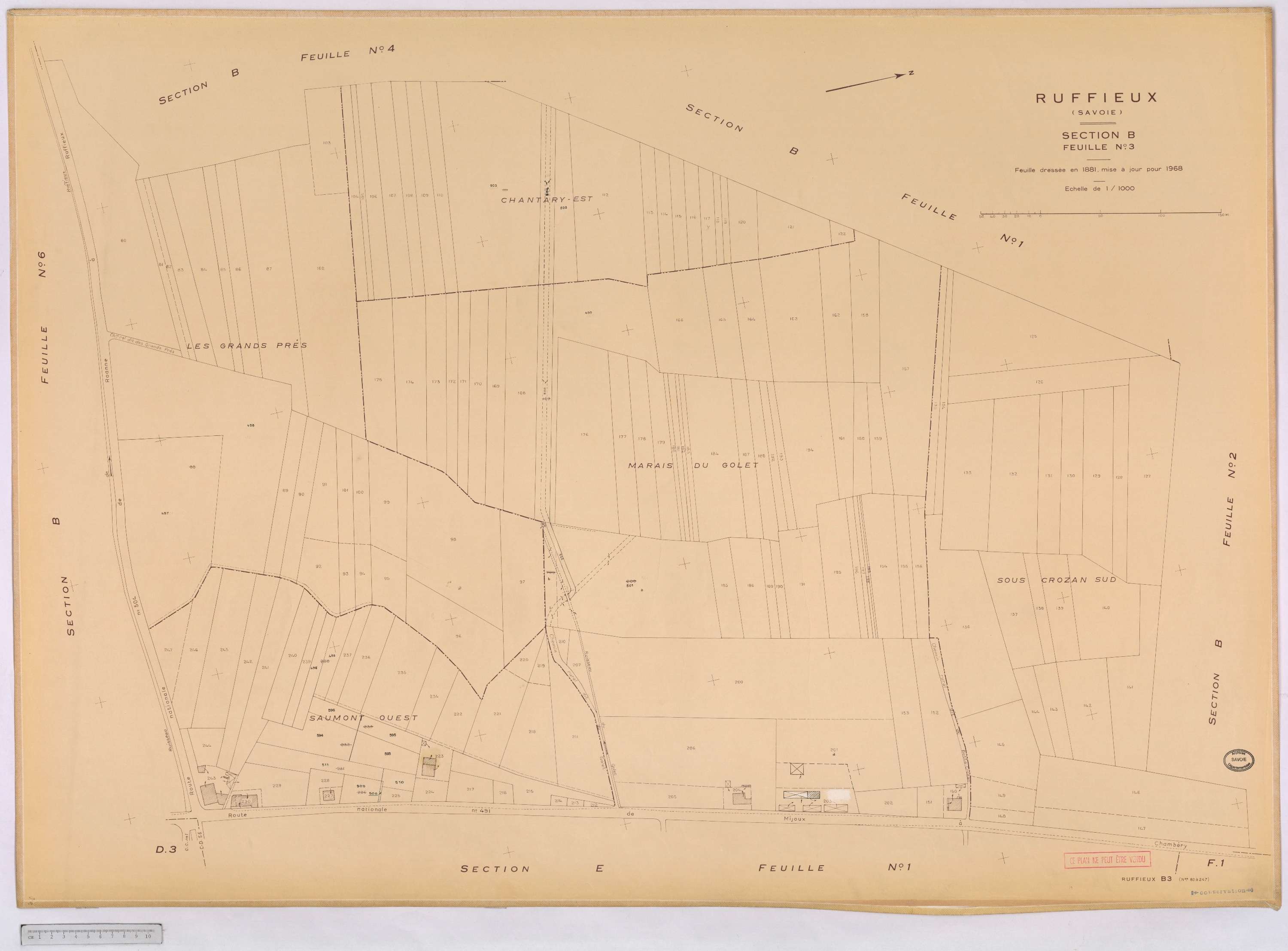 Ruffieux - Cadastre rénové, version définitive (1968).