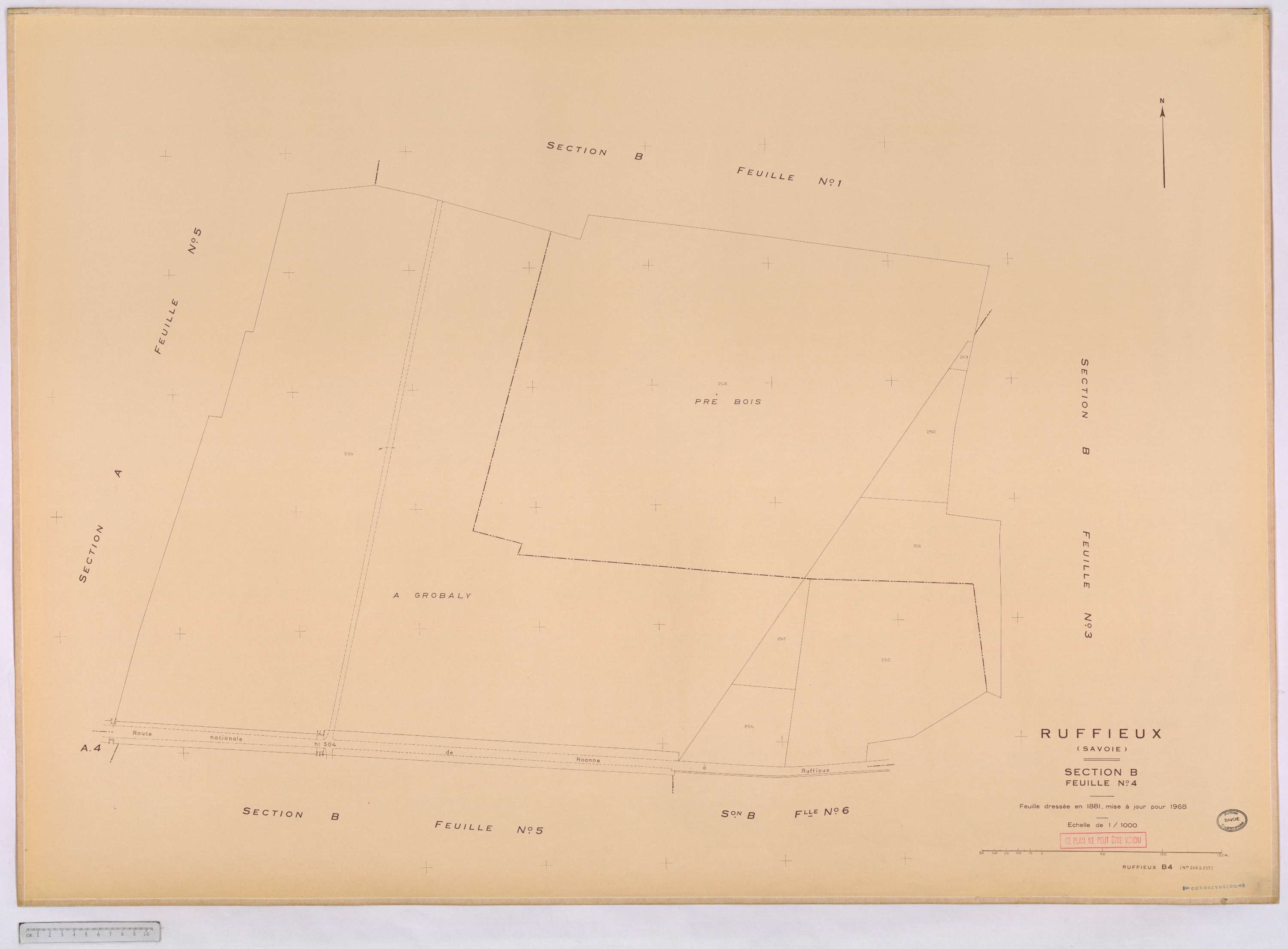 Ruffieux - Cadastre rénové, version définitive (1968).