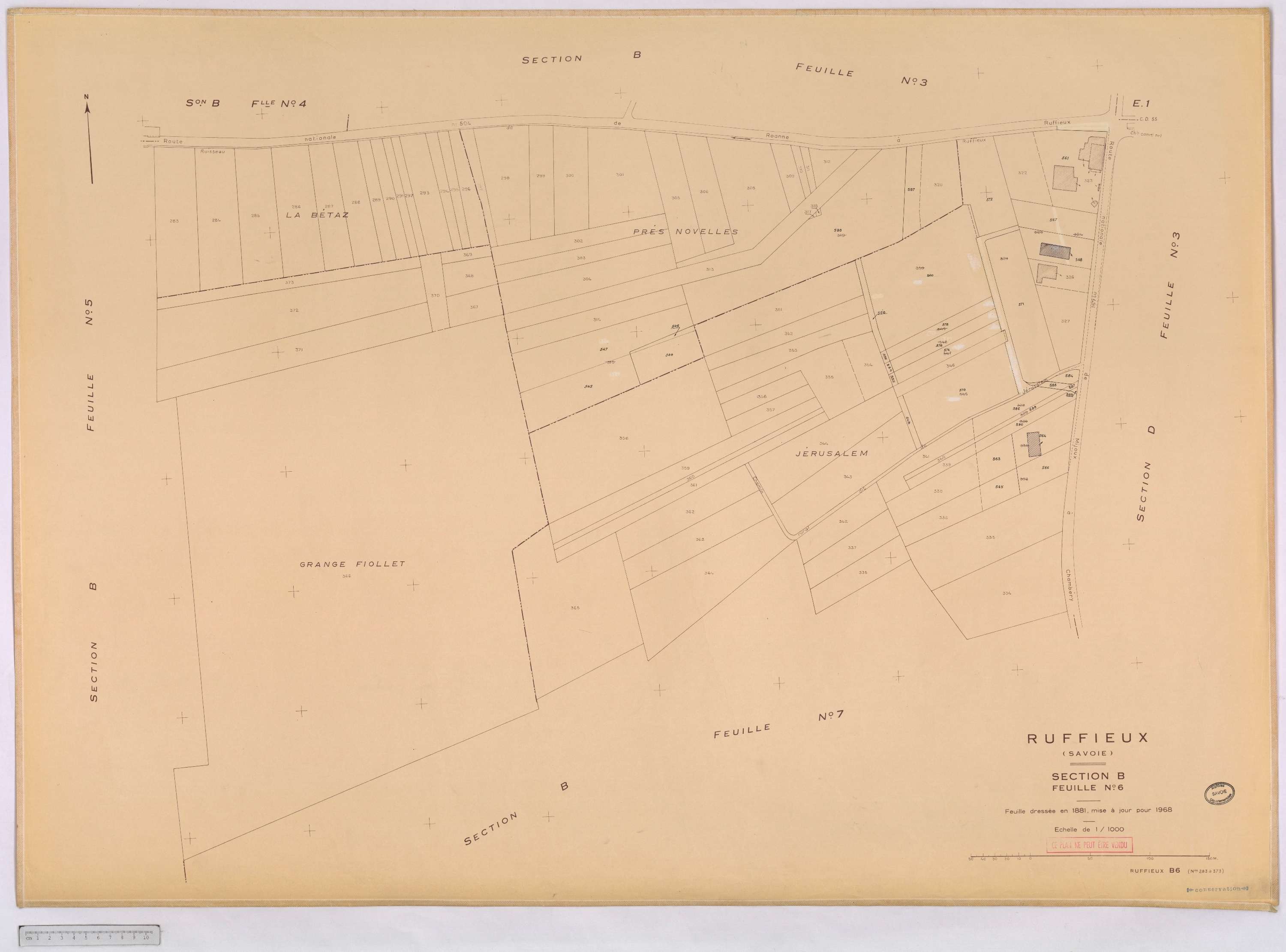 Ruffieux - Cadastre rénové, version définitive (1968).