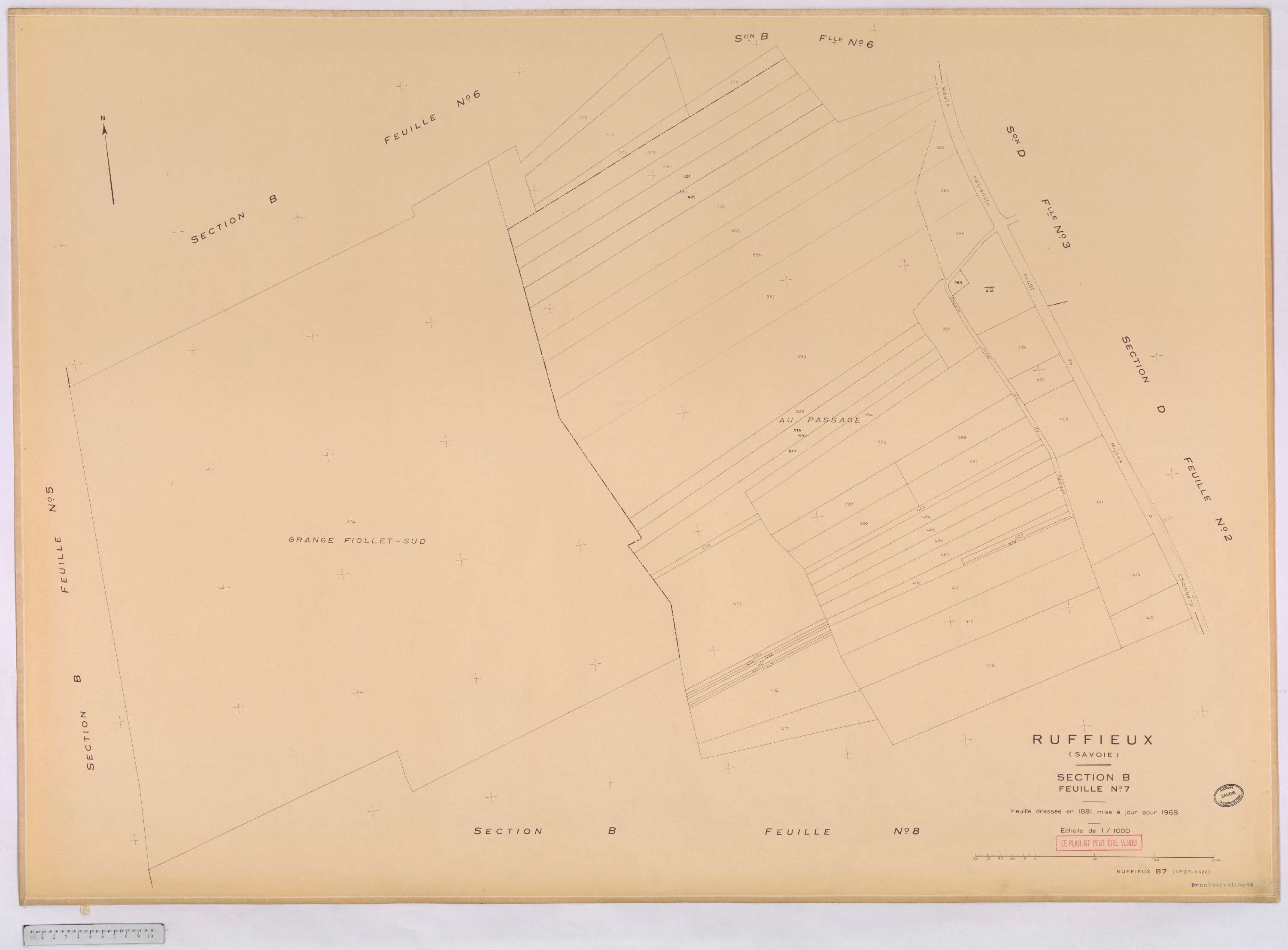 Ruffieux - Cadastre rénové, version définitive (1968).
