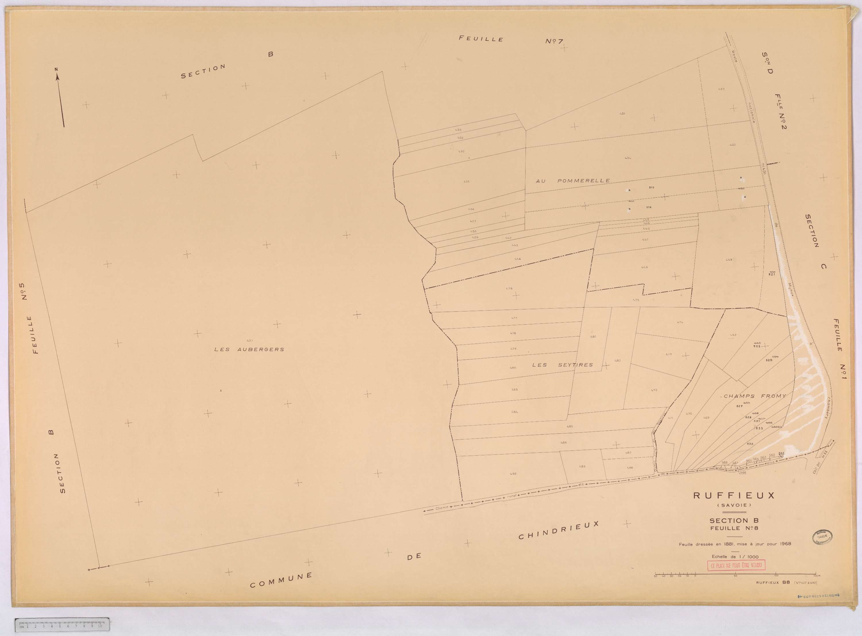 Ruffieux - Cadastre rénové, version définitive (1968).