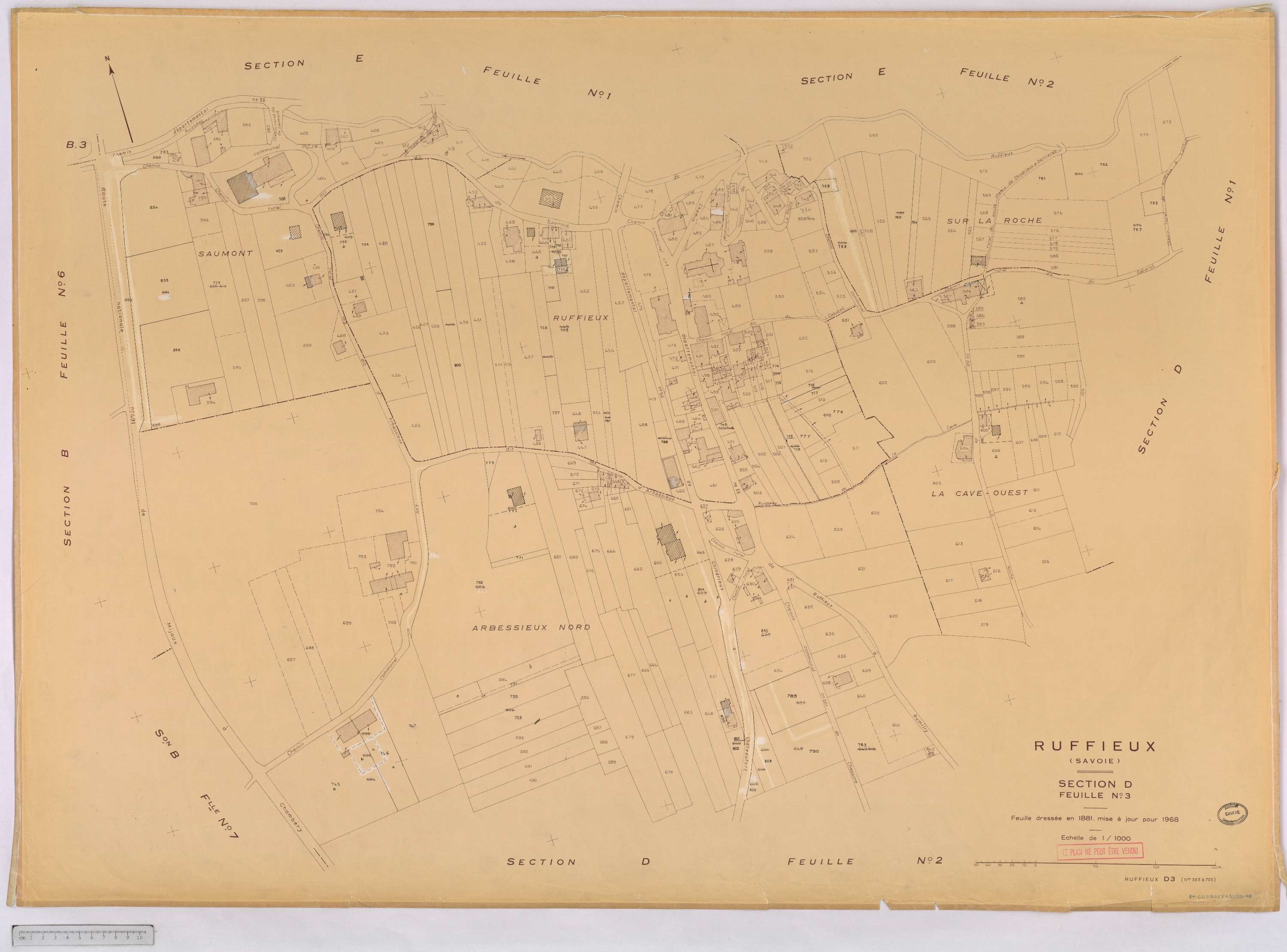 Ruffieux - Cadastre rénové, version définitive (1968).