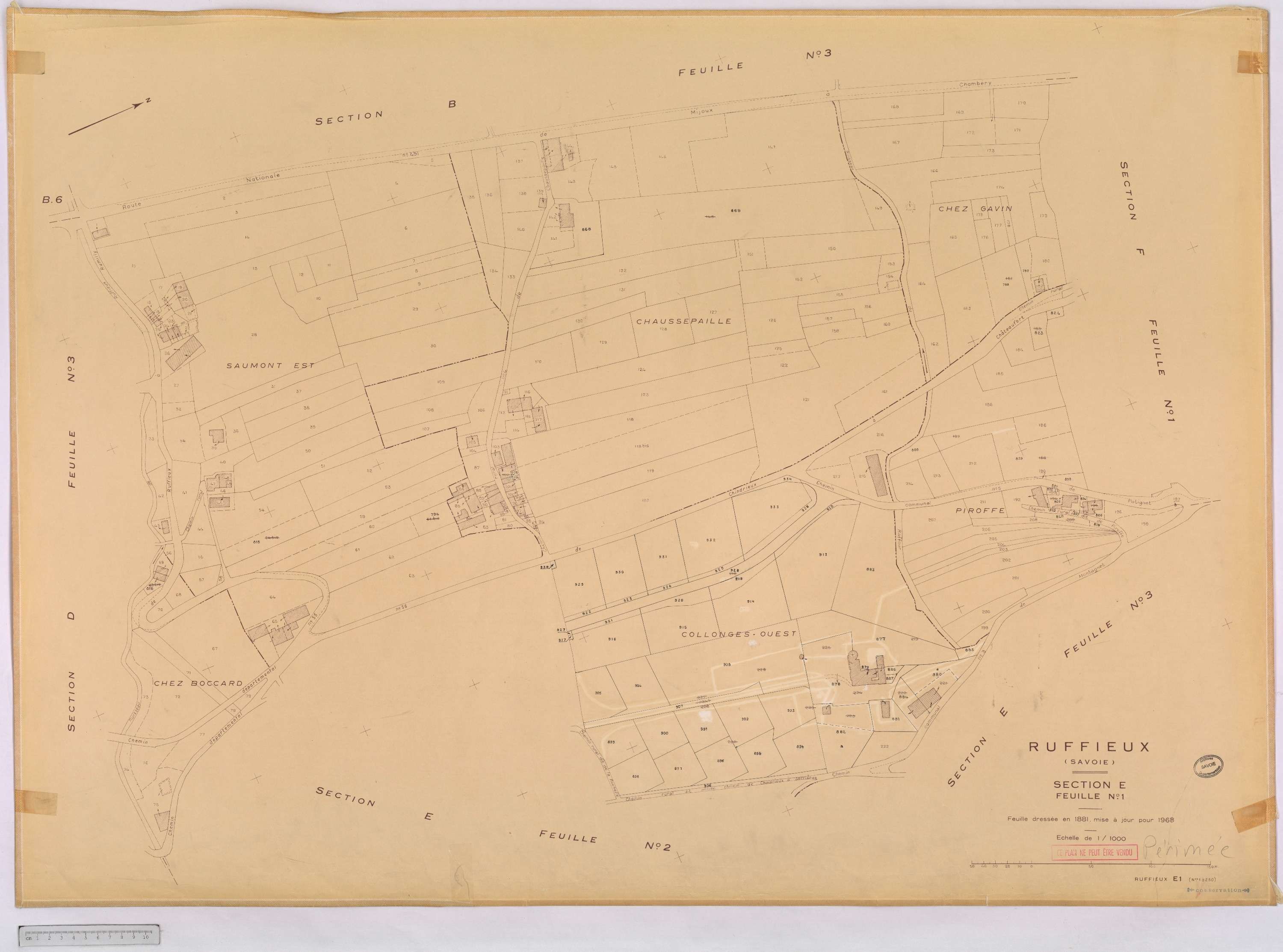 Ruffieux - Cadastre rénové, version définitive (1968).