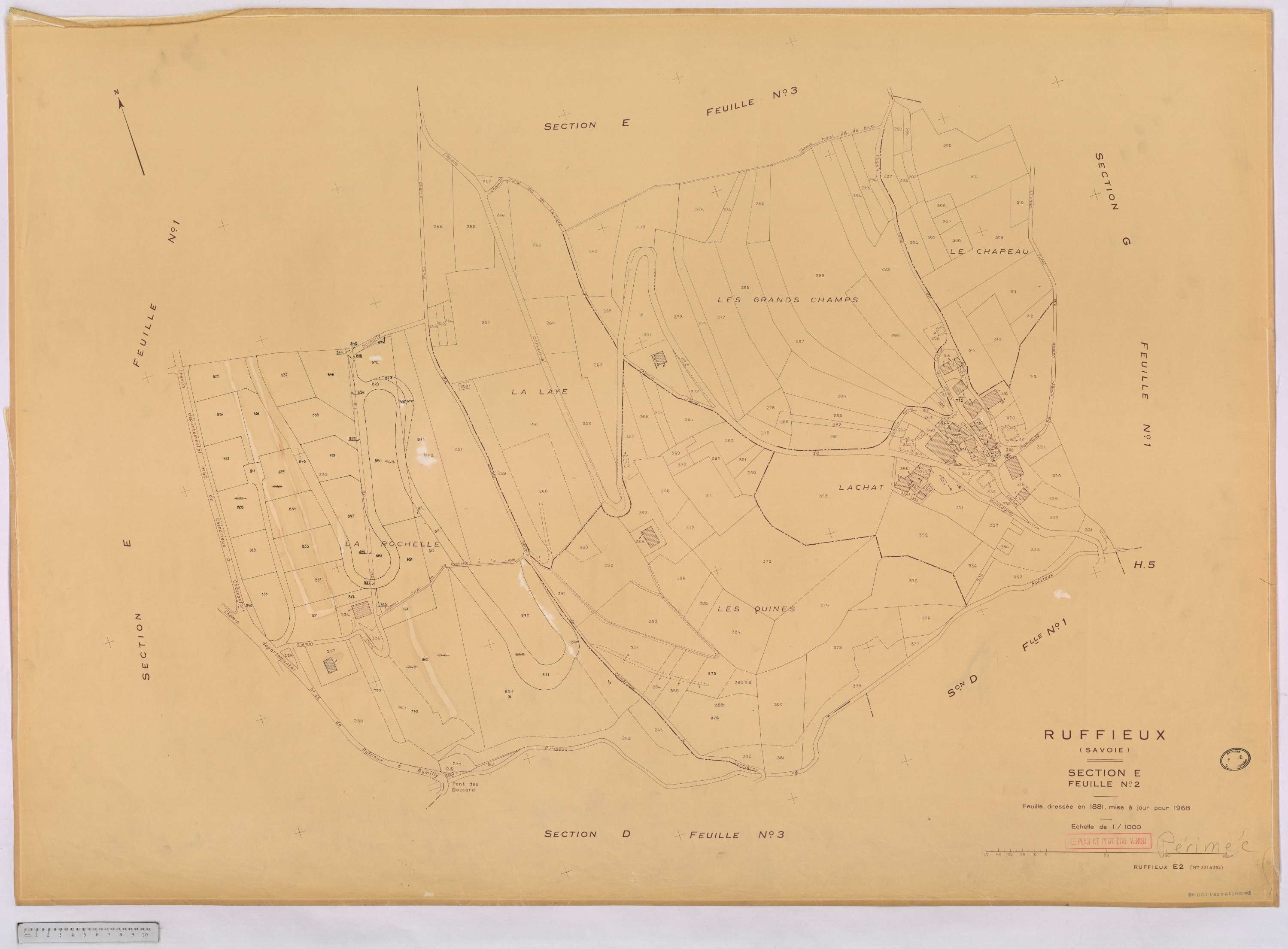 Ruffieux - Cadastre rénové, version définitive (1968).