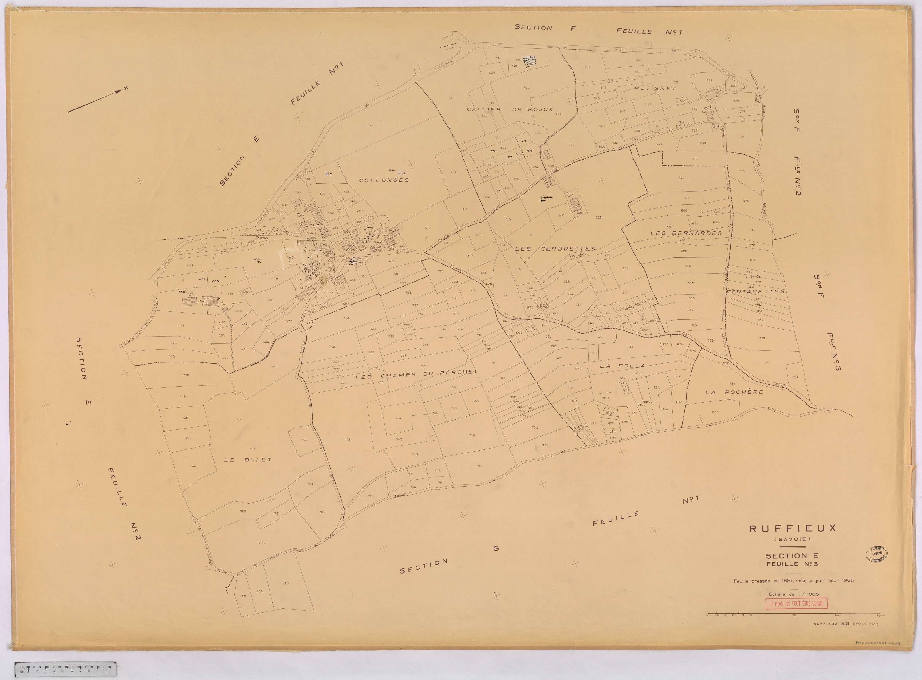 Ruffieux - Cadastre rénové, version définitive (1968).