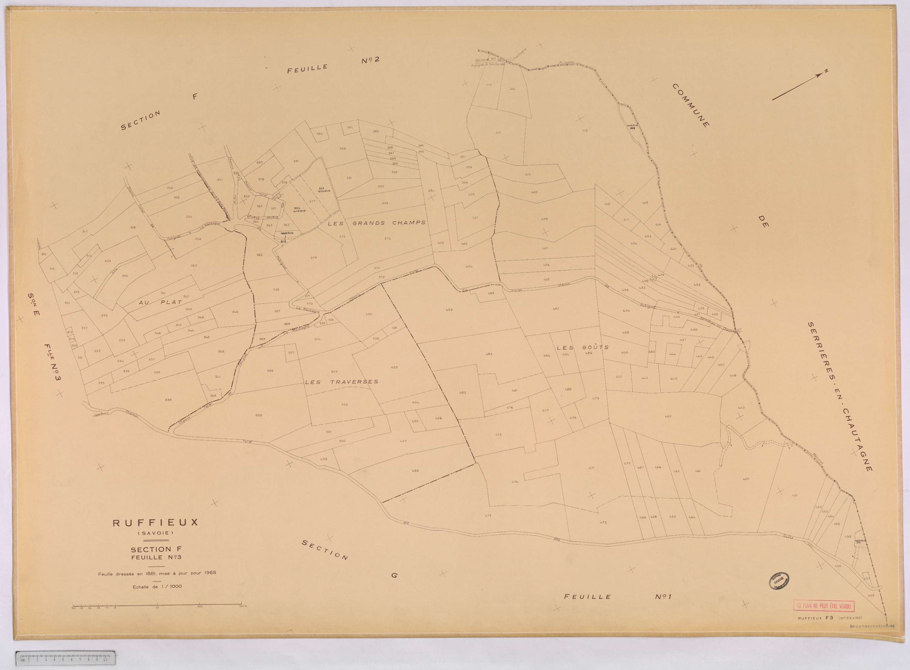 Ruffieux - Cadastre rénové, version définitive (1968).