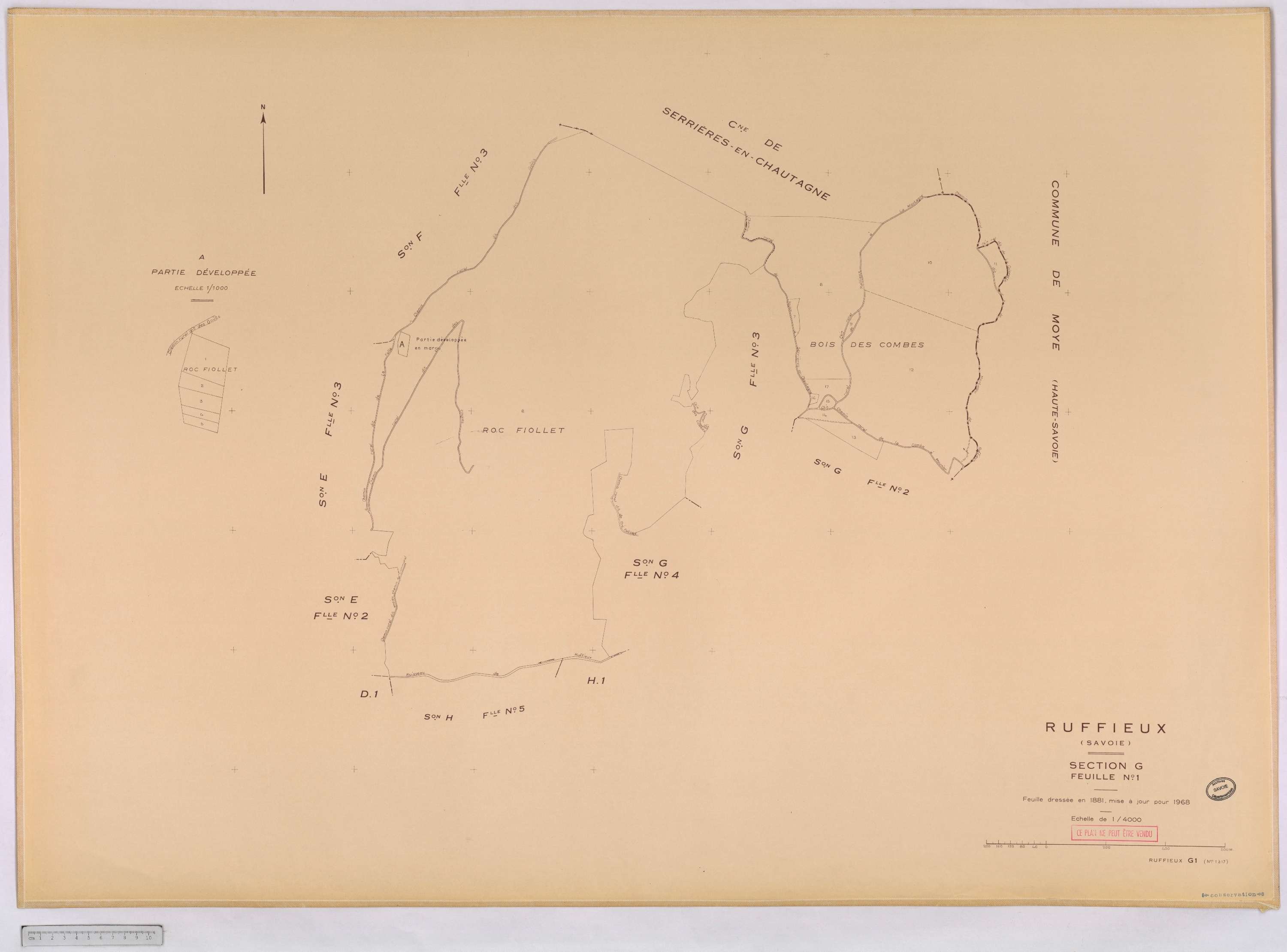 Ruffieux - Cadastre rénové, version définitive (1968).