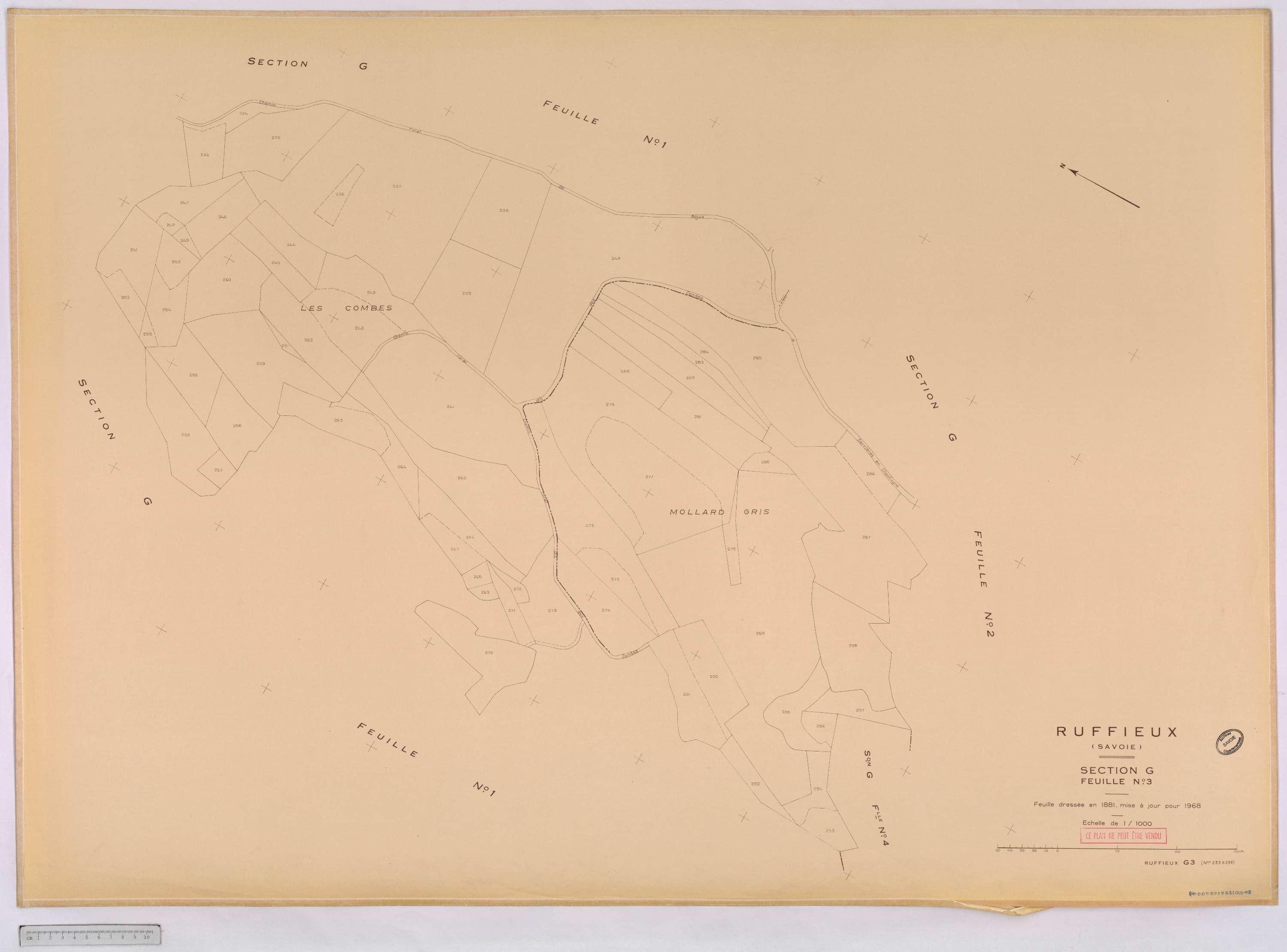 Ruffieux - Cadastre rénové, version définitive (1968).