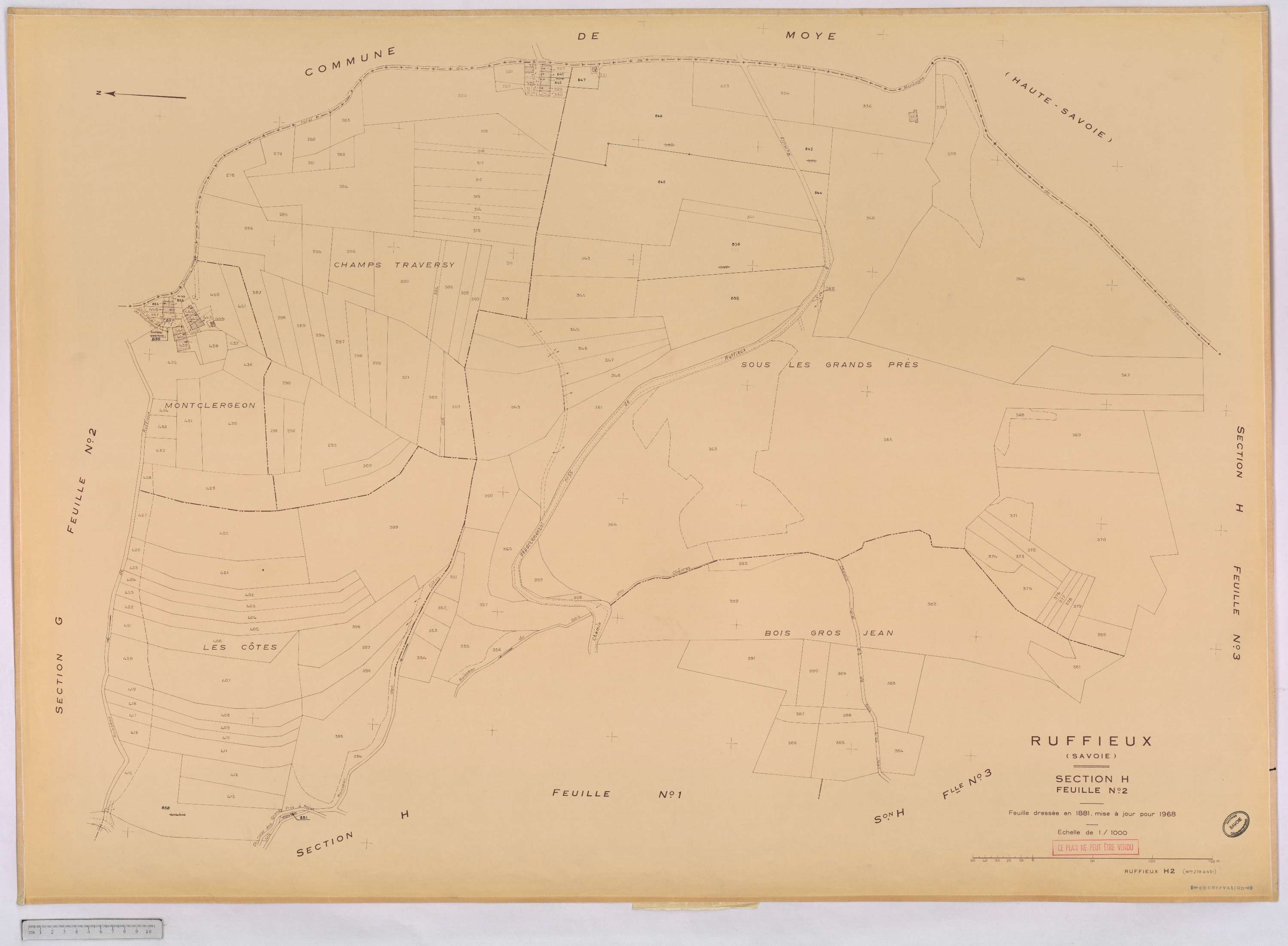 Ruffieux - Cadastre rénové, version définitive (1968).