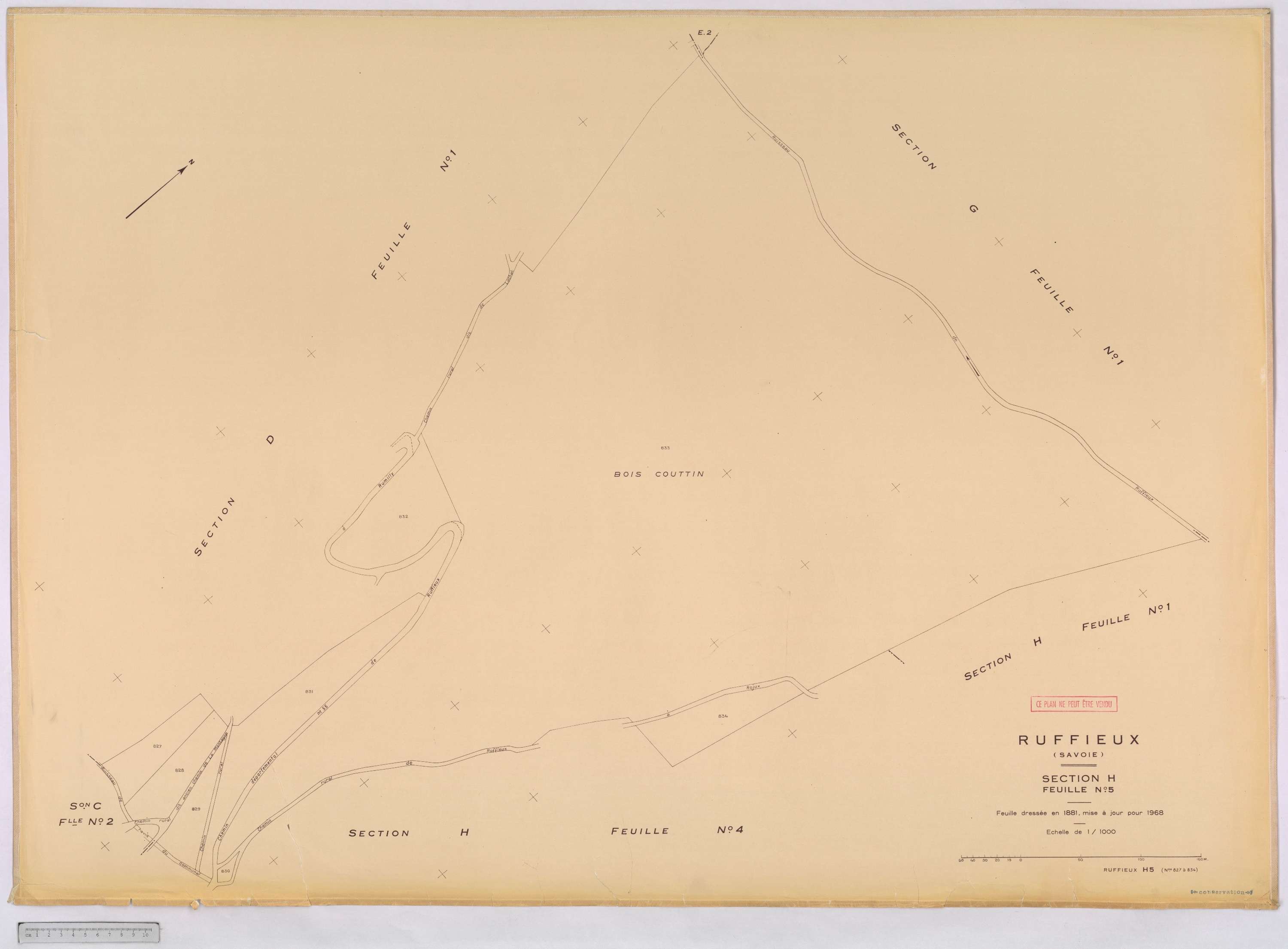 Ruffieux - Cadastre rénové, version définitive (1968).