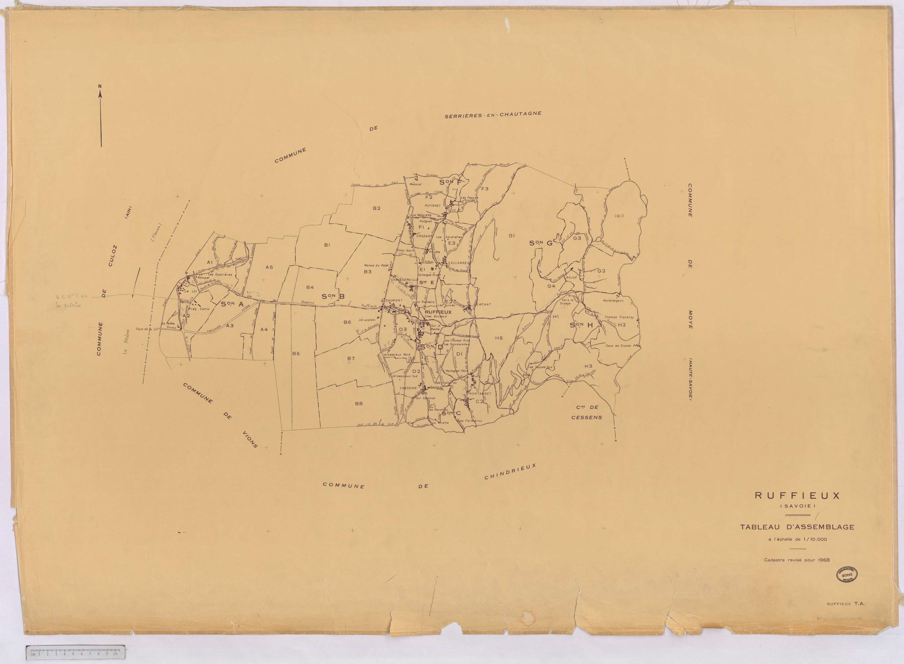 Ruffieux - Cadastre rénové, version définitive (1968).