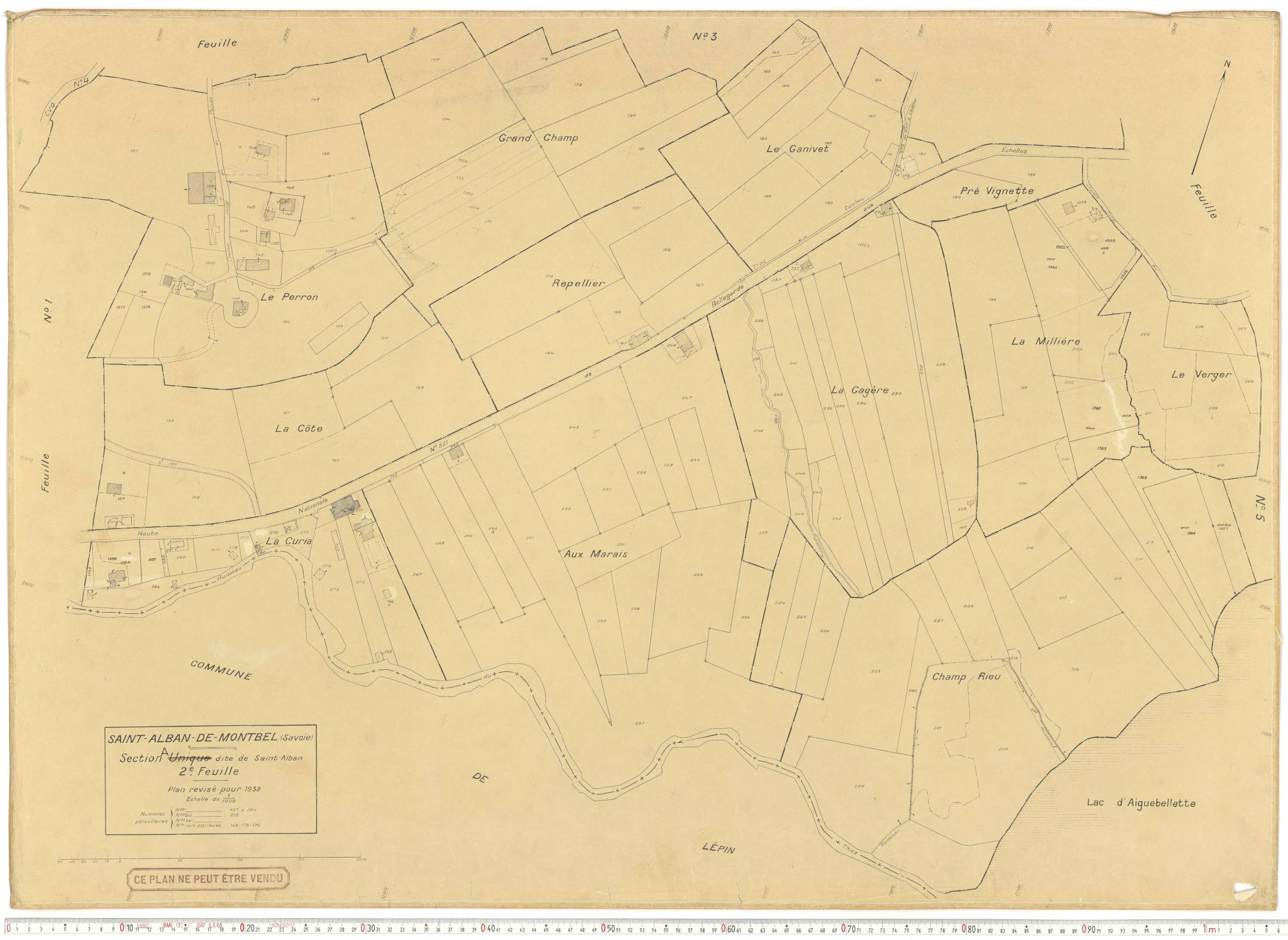 Saint-Alban-de-Montbel - Plans cadastraux du cadastre rénové en 1939 et mis à jour en 1988.