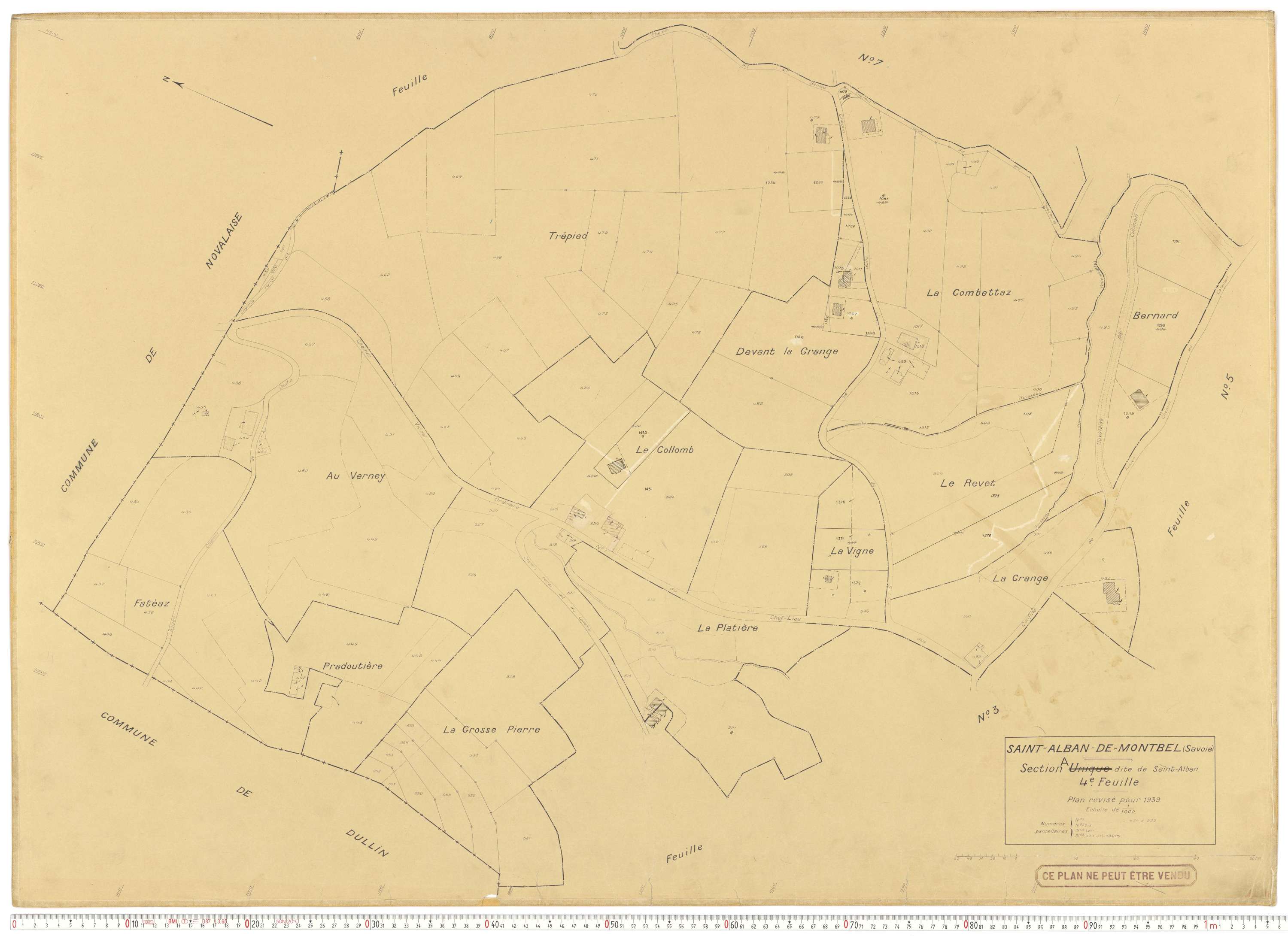 Saint-Alban-de-Montbel - Plans cadastraux du cadastre rénové en 1939 et mis à jour en 1988.