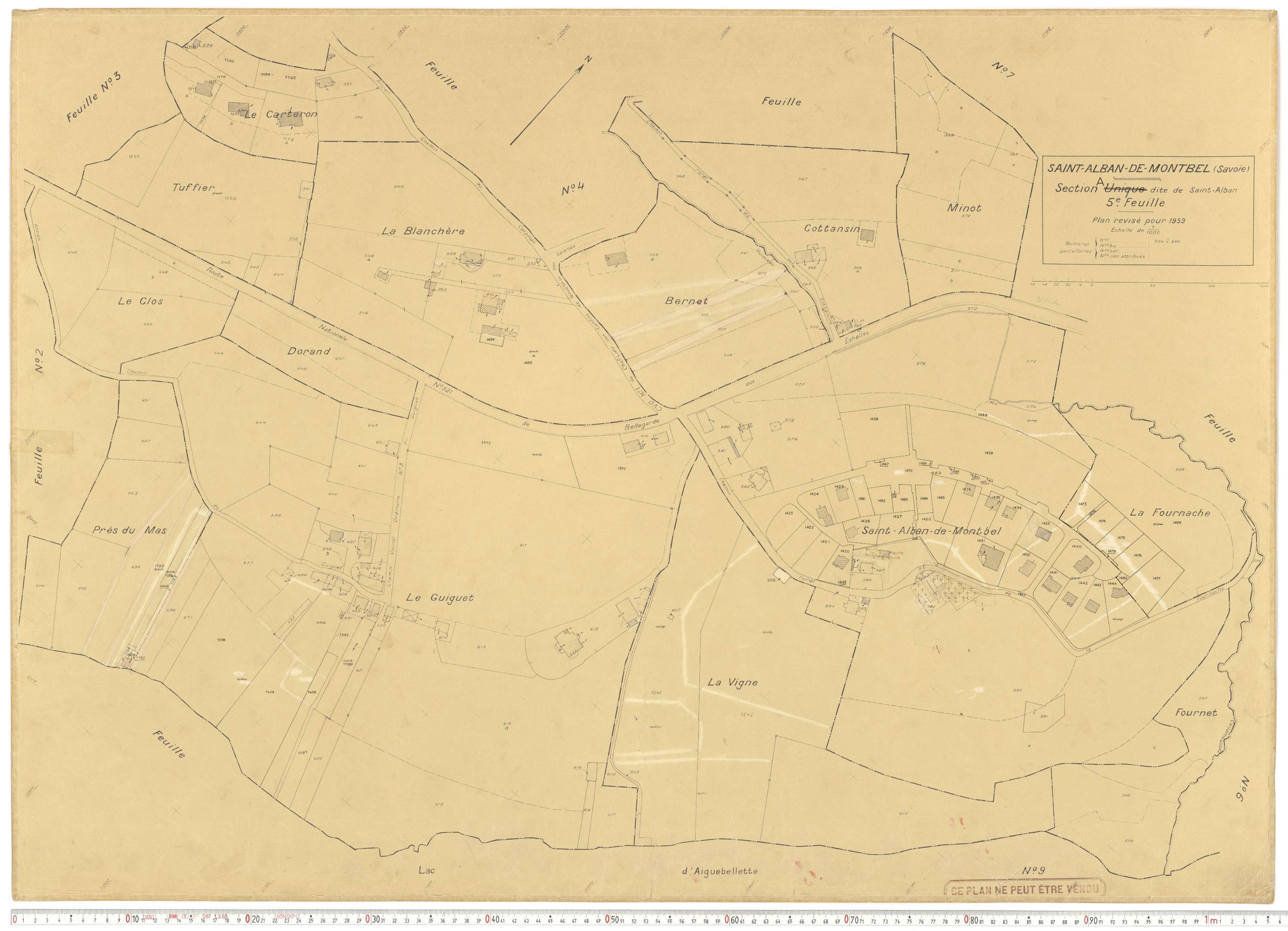 Saint-Alban-de-Montbel - Plans cadastraux du cadastre rénové en 1939 et mis à jour en 1988.