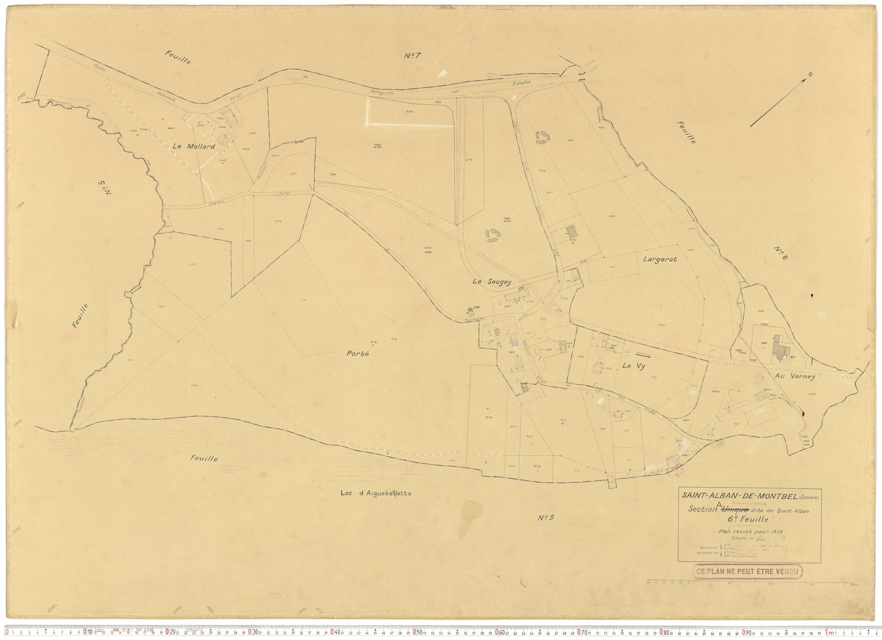 Saint-Alban-de-Montbel - Plans cadastraux du cadastre rénové en 1939 et mis à jour en 1988.