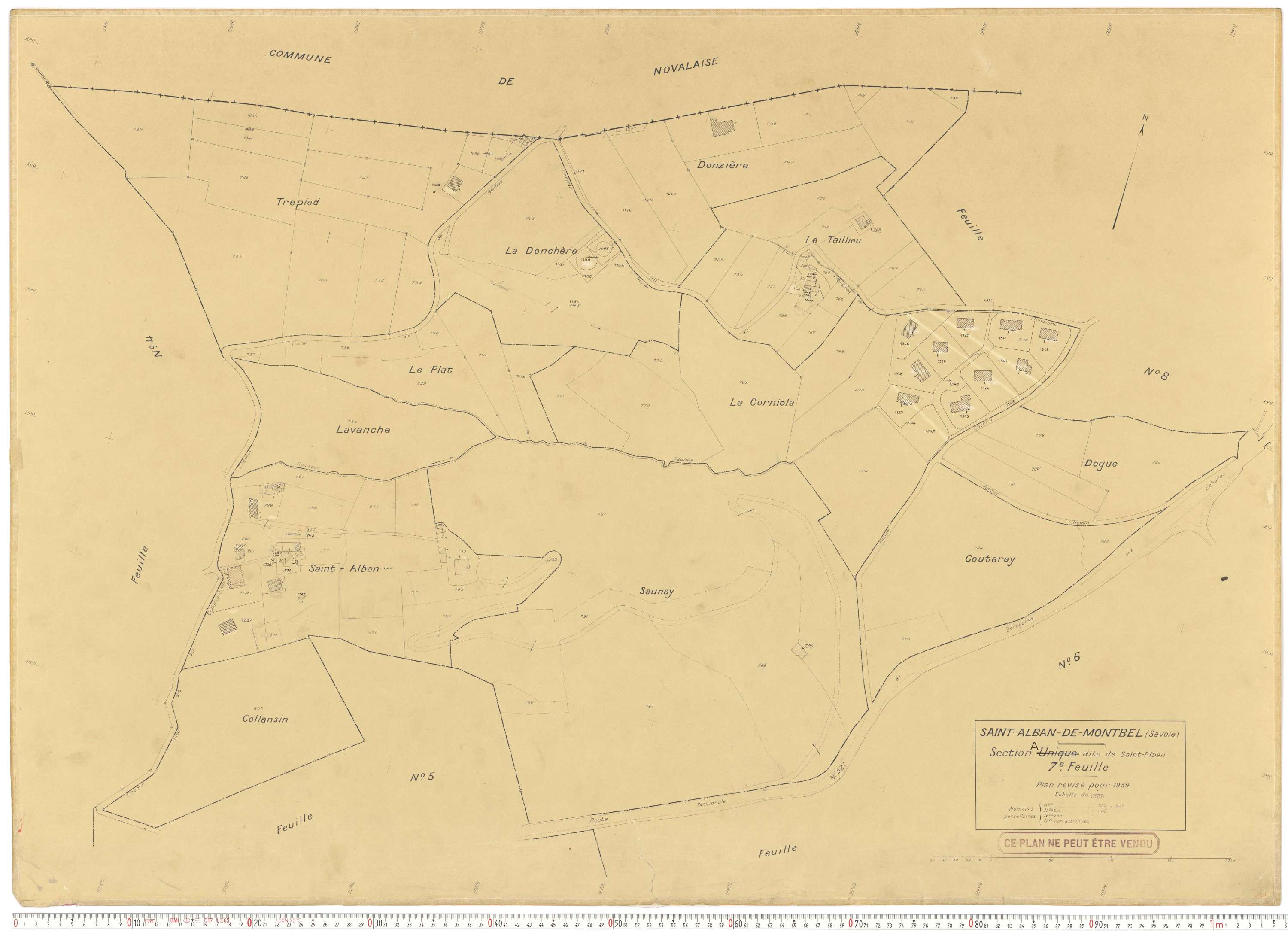 Saint-Alban-de-Montbel - Plans cadastraux du cadastre rénové en 1939 et mis à jour en 1988.