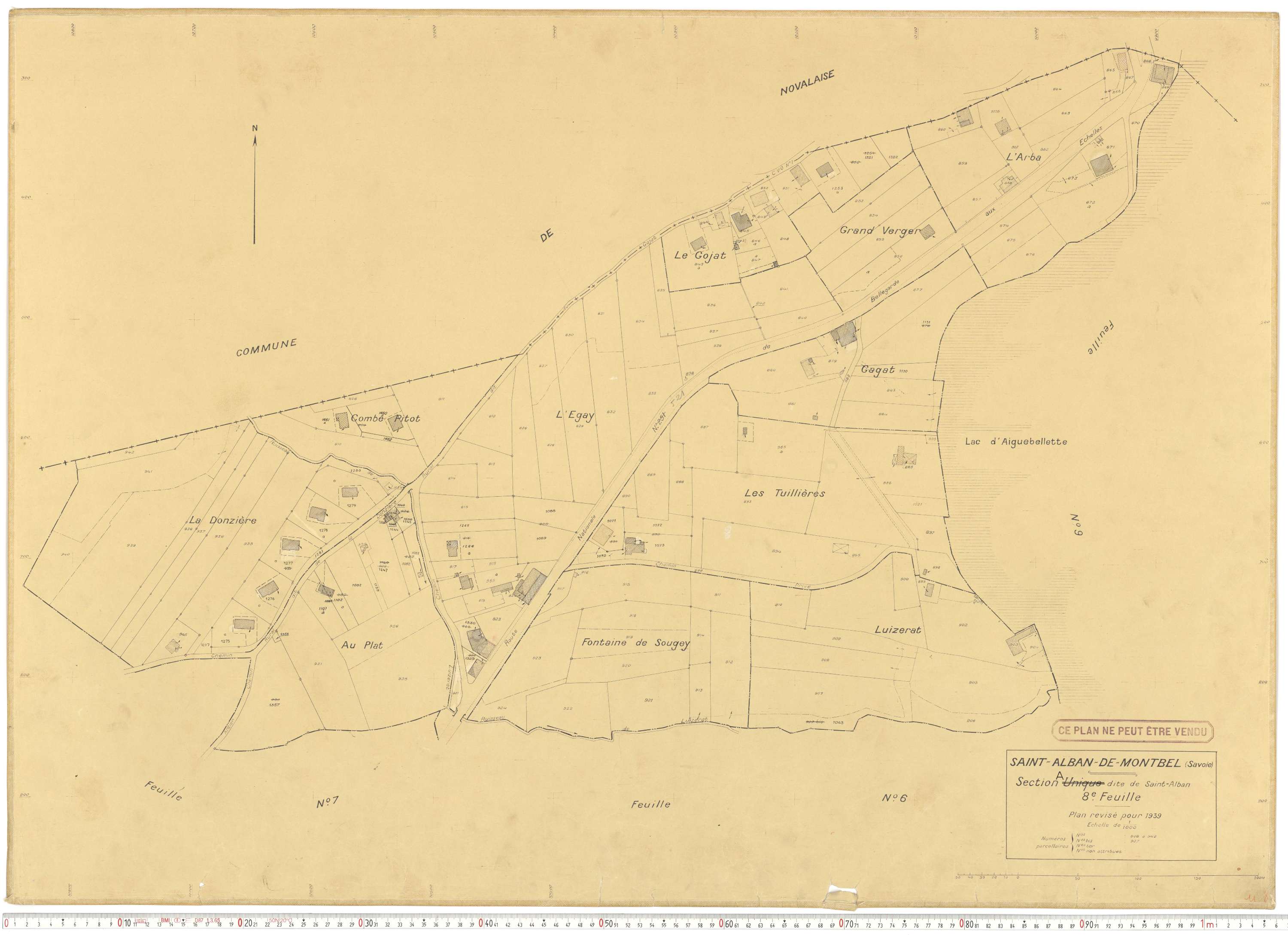 Saint-Alban-de-Montbel - Plans cadastraux du cadastre rénové en 1939 et mis à jour en 1988.