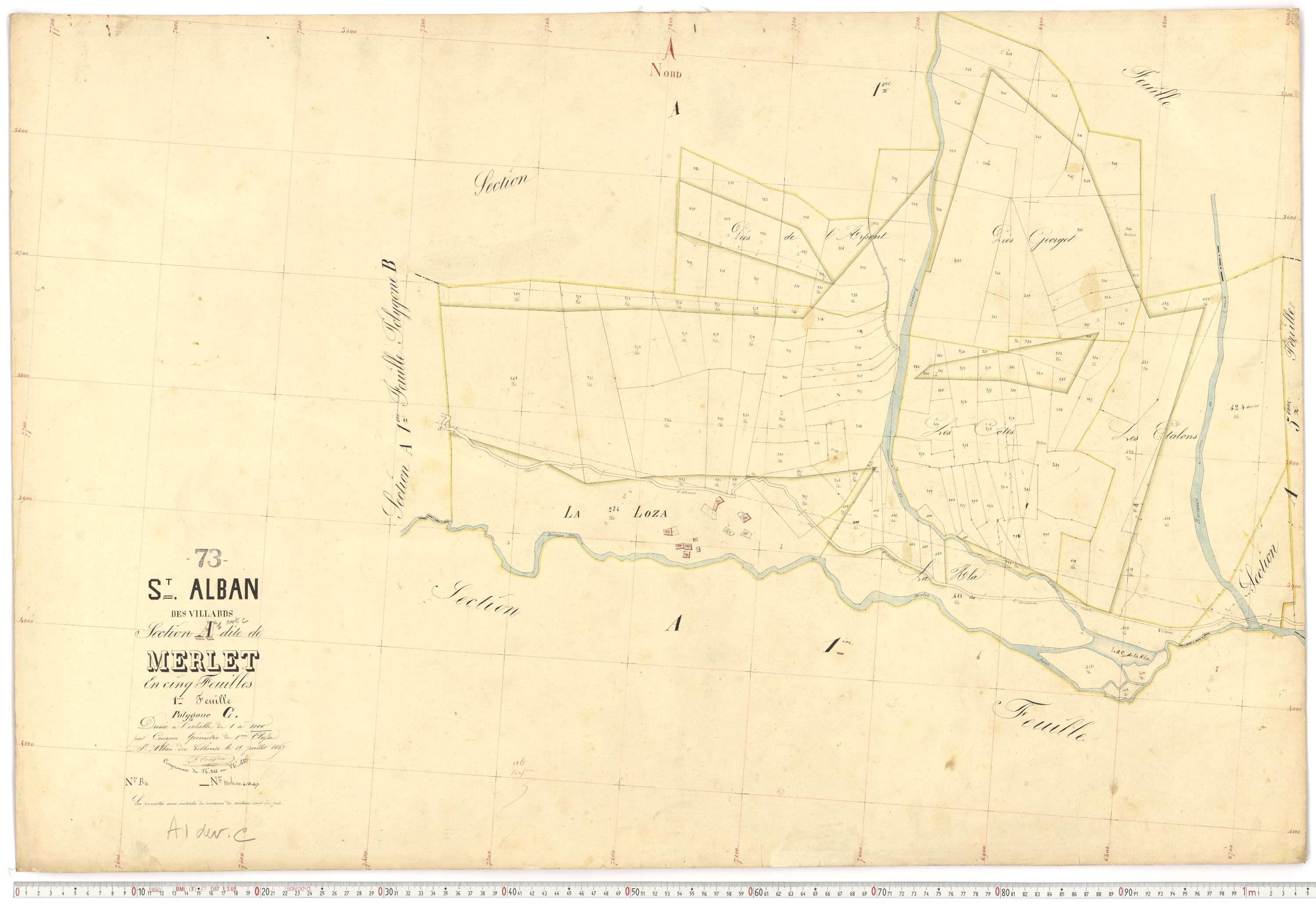 Saint-Alban-des-Villards - Plans cadastraux du premier cadastre français.