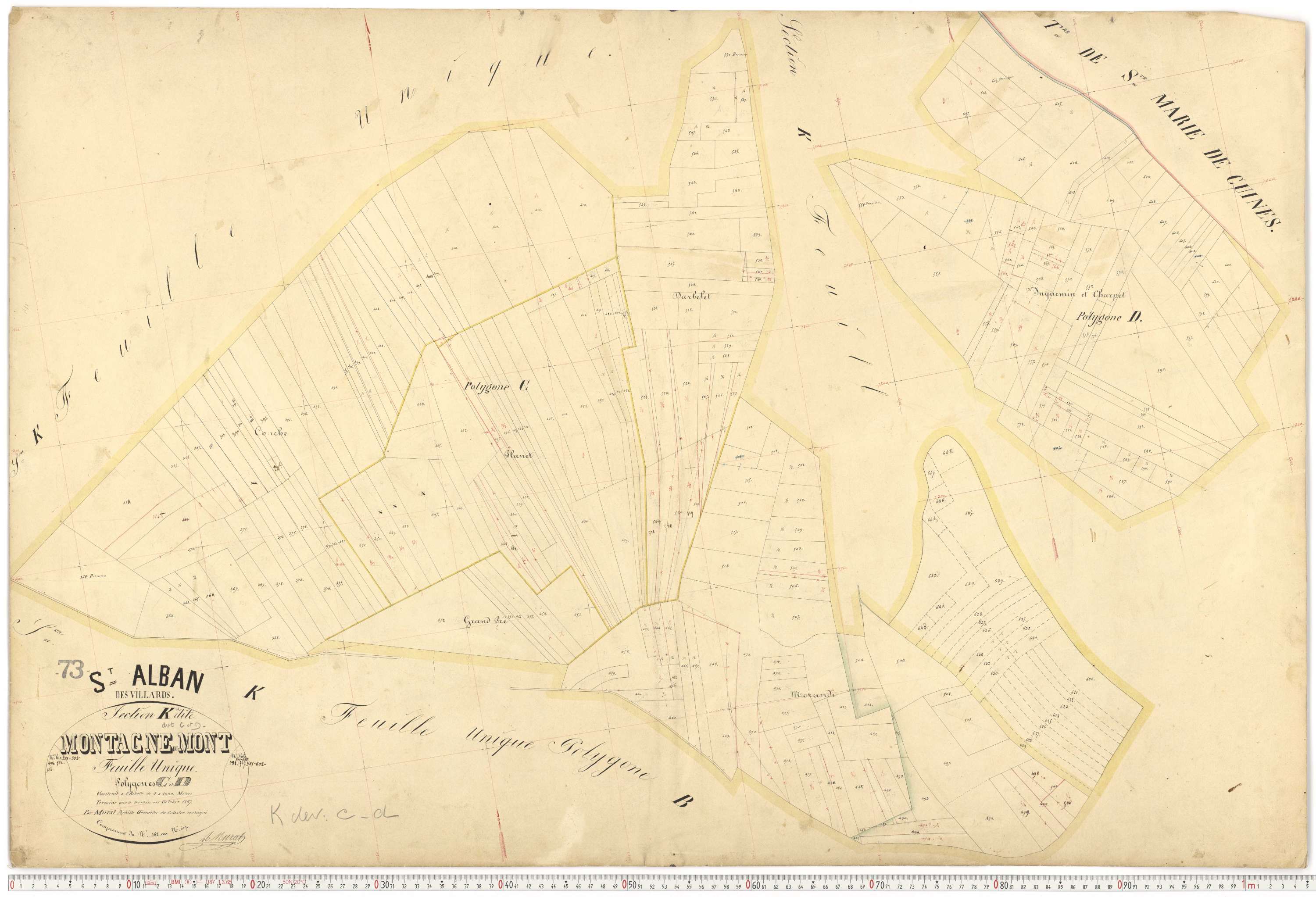 Saint-Alban-des-Villards - Plans cadastraux du premier cadastre français.