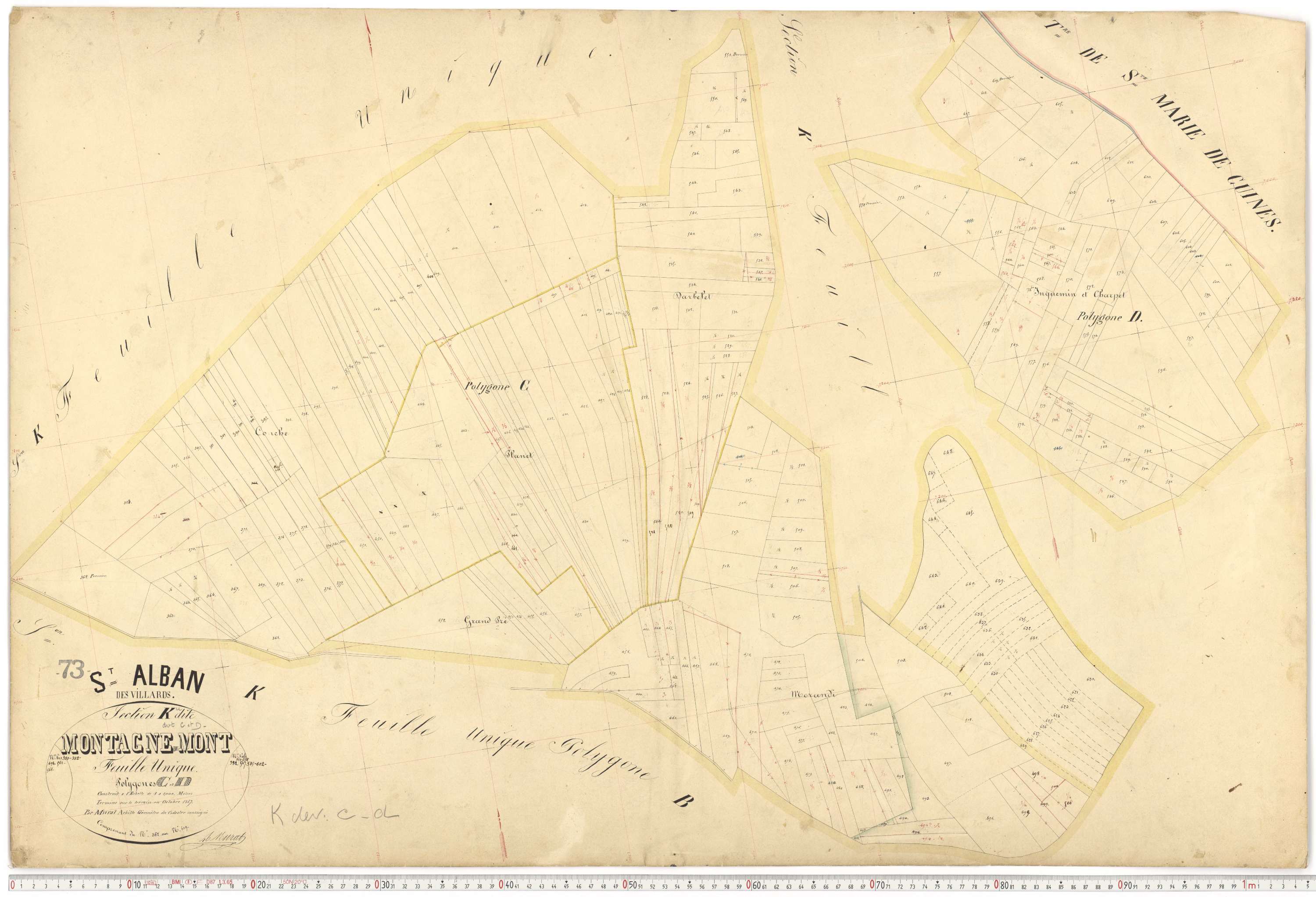 Saint-Alban-des-Villards - Plans cadastraux du premier cadastre français.