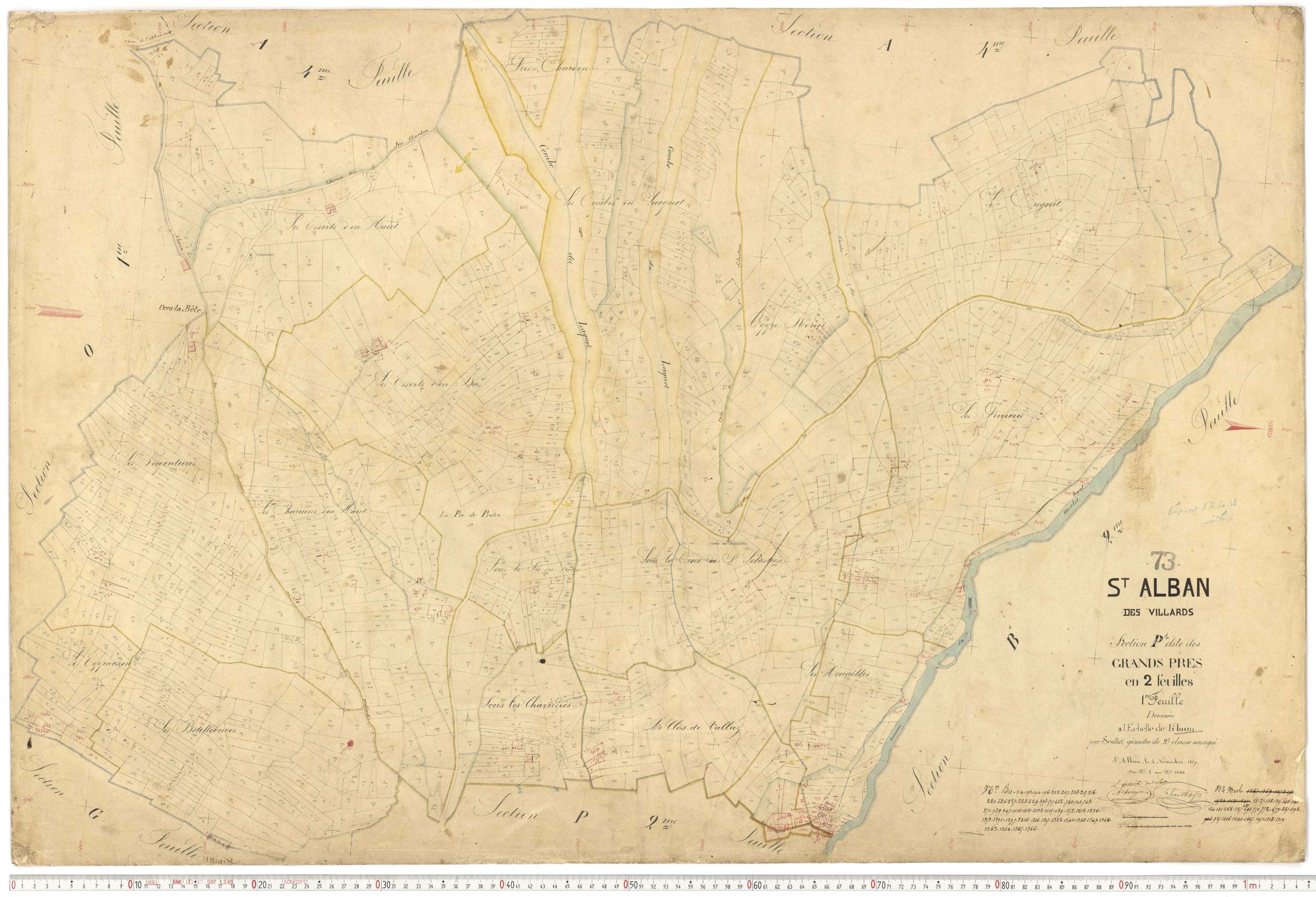 Saint-Alban-des-Villards - Plans cadastraux du premier cadastre français.