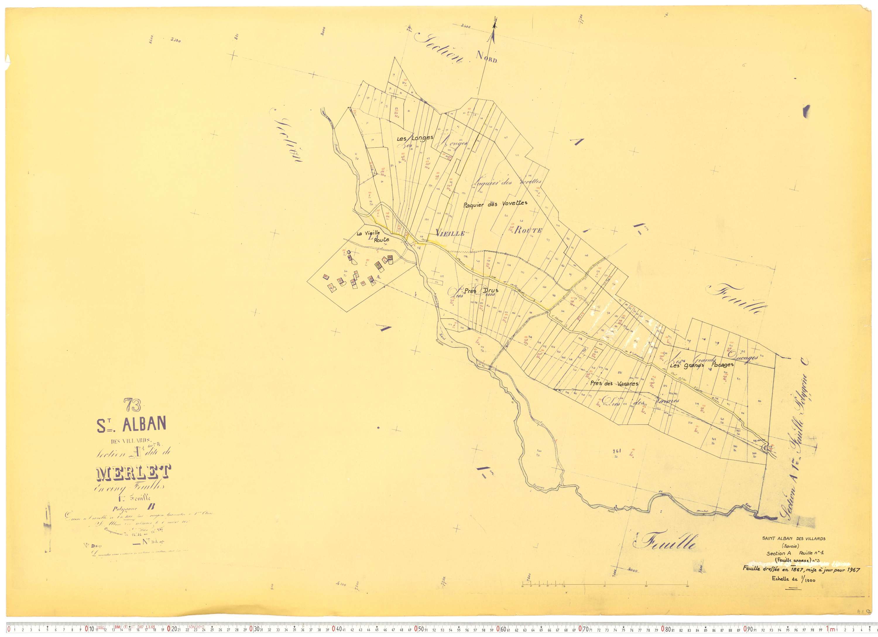 Saint-Alban-des-Villards - Plans cadastraux du cadastre rénové, version de travail.