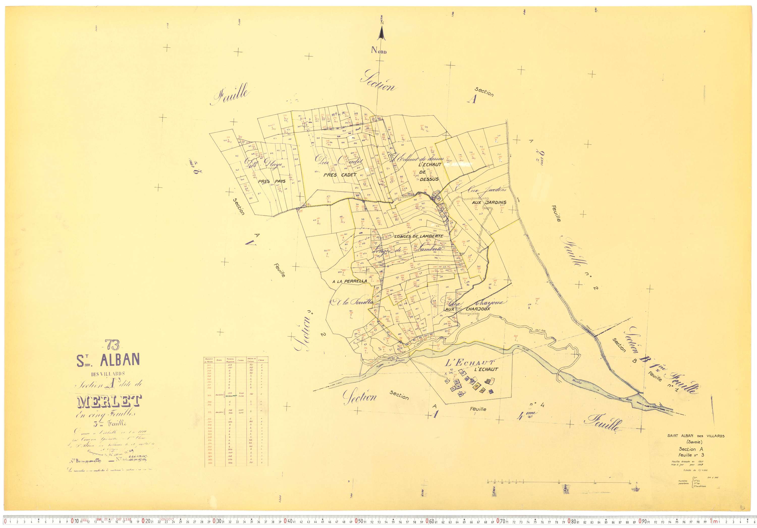 Saint-Alban-des-Villards - Plans cadastraux du cadastre rénové, version de travail.