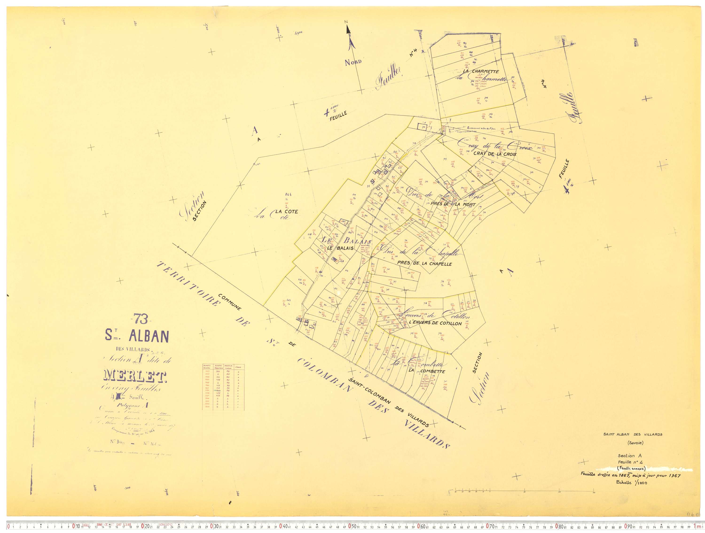 Saint-Alban-des-Villards - Plans cadastraux du cadastre rénové, version de travail.